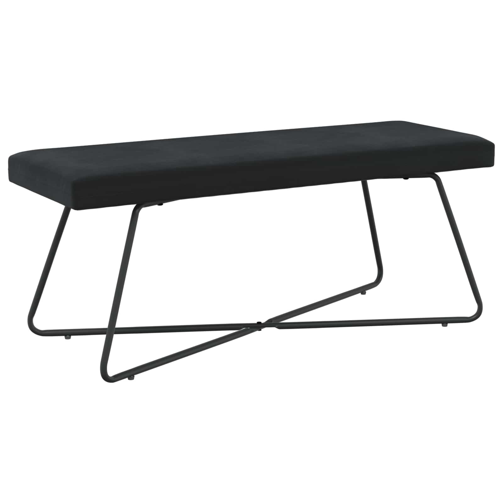 vidaXL ławka Czarny 110 x 40 x 45 cm Welur