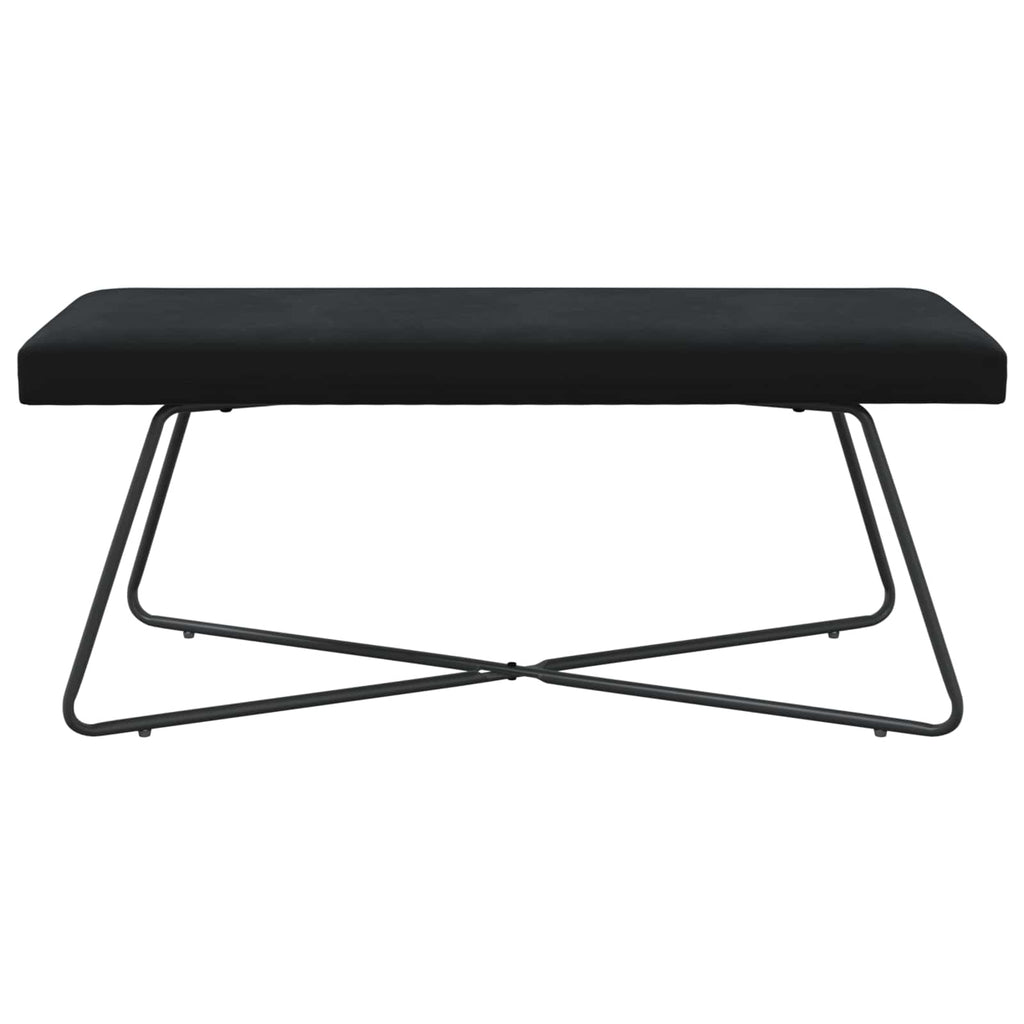 vidaXL ławka Czarny 110 x 40 x 45 cm Welur