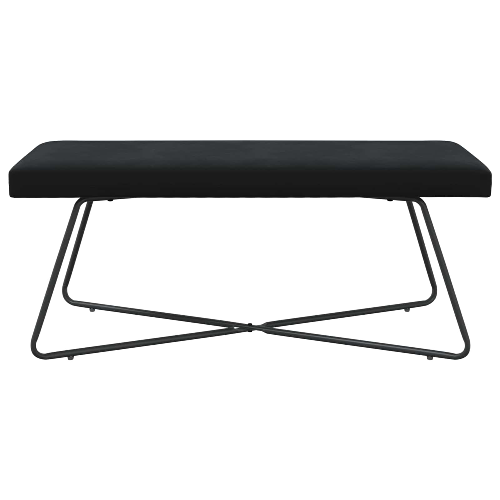 vidaXL ławka Czarny 110 x 40 x 45 cm Welur
