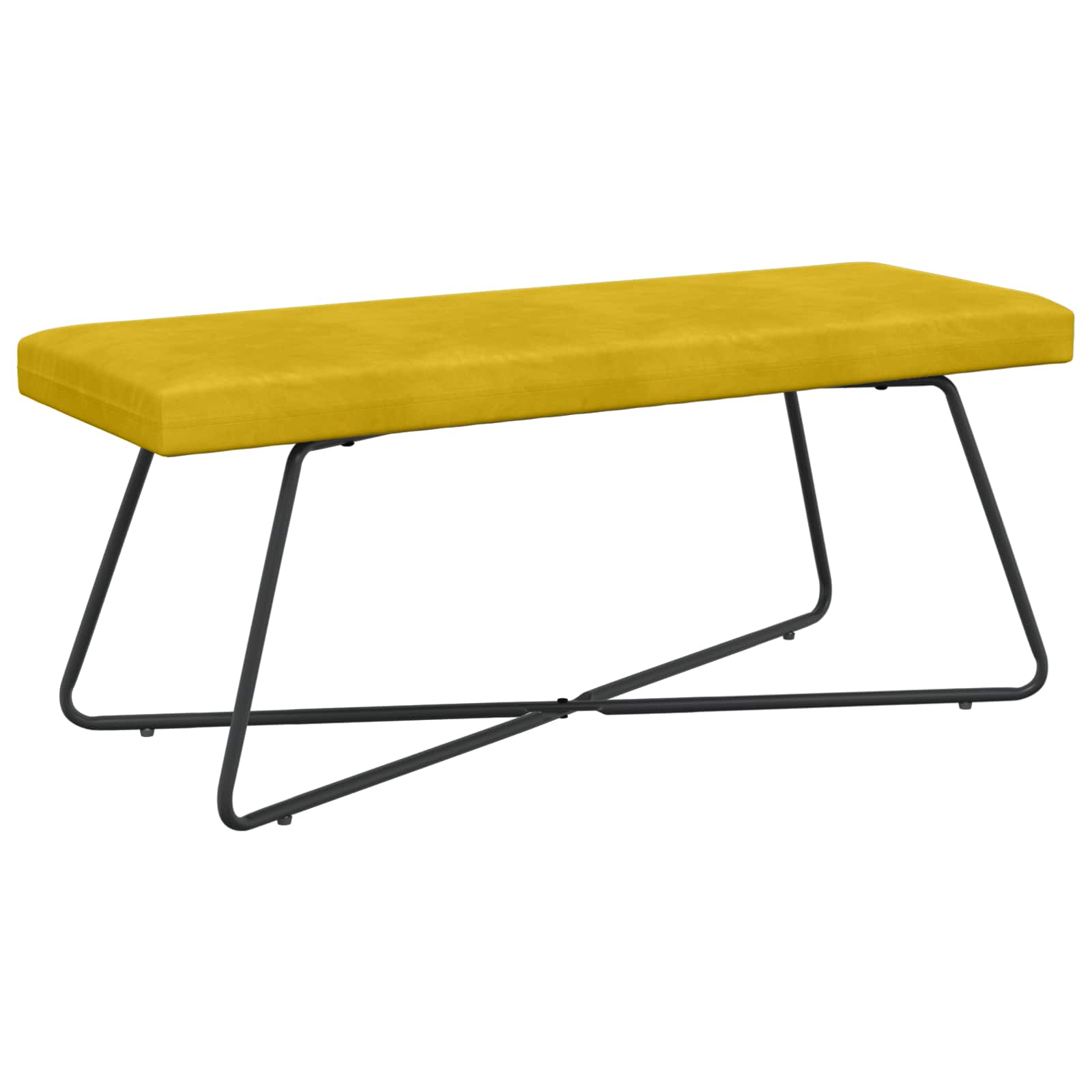 vidaXL ławka żółty 110 x 40 x 45 cm Welur