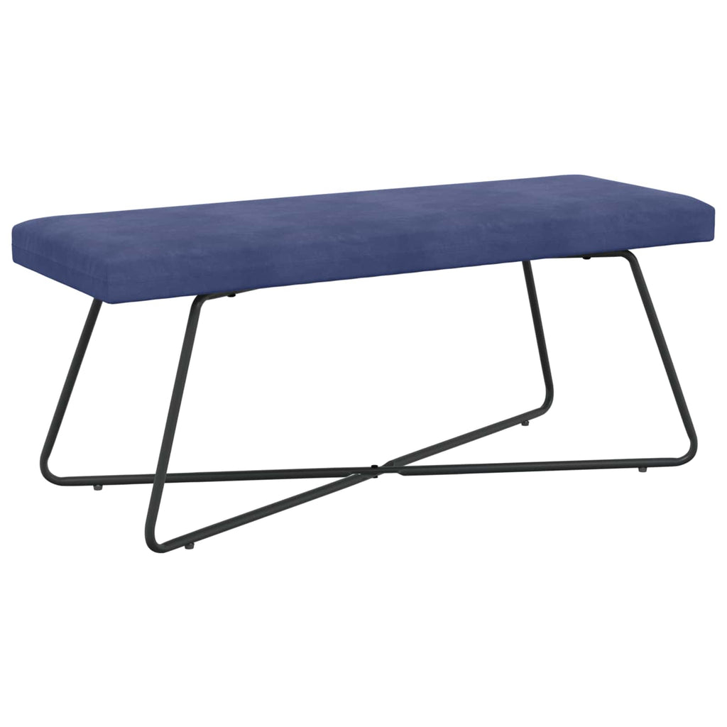 vidaXL ławka Niebieski policyjny 110 x 40 x 45 cm Welur