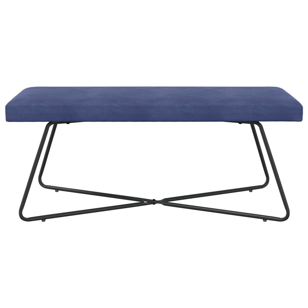 vidaXL ławka Niebieski policyjny 110 x 40 x 45 cm Welur