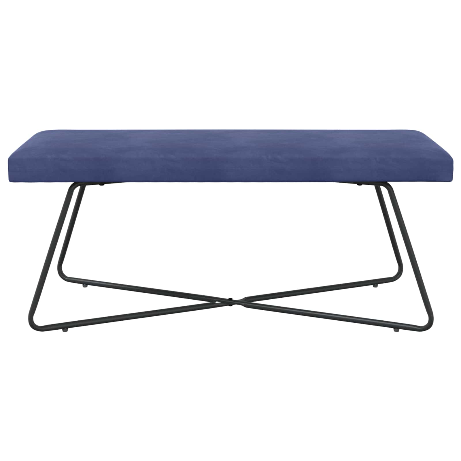 vidaXL ławka Niebieski policyjny 110 x 40 x 45 cm Welur