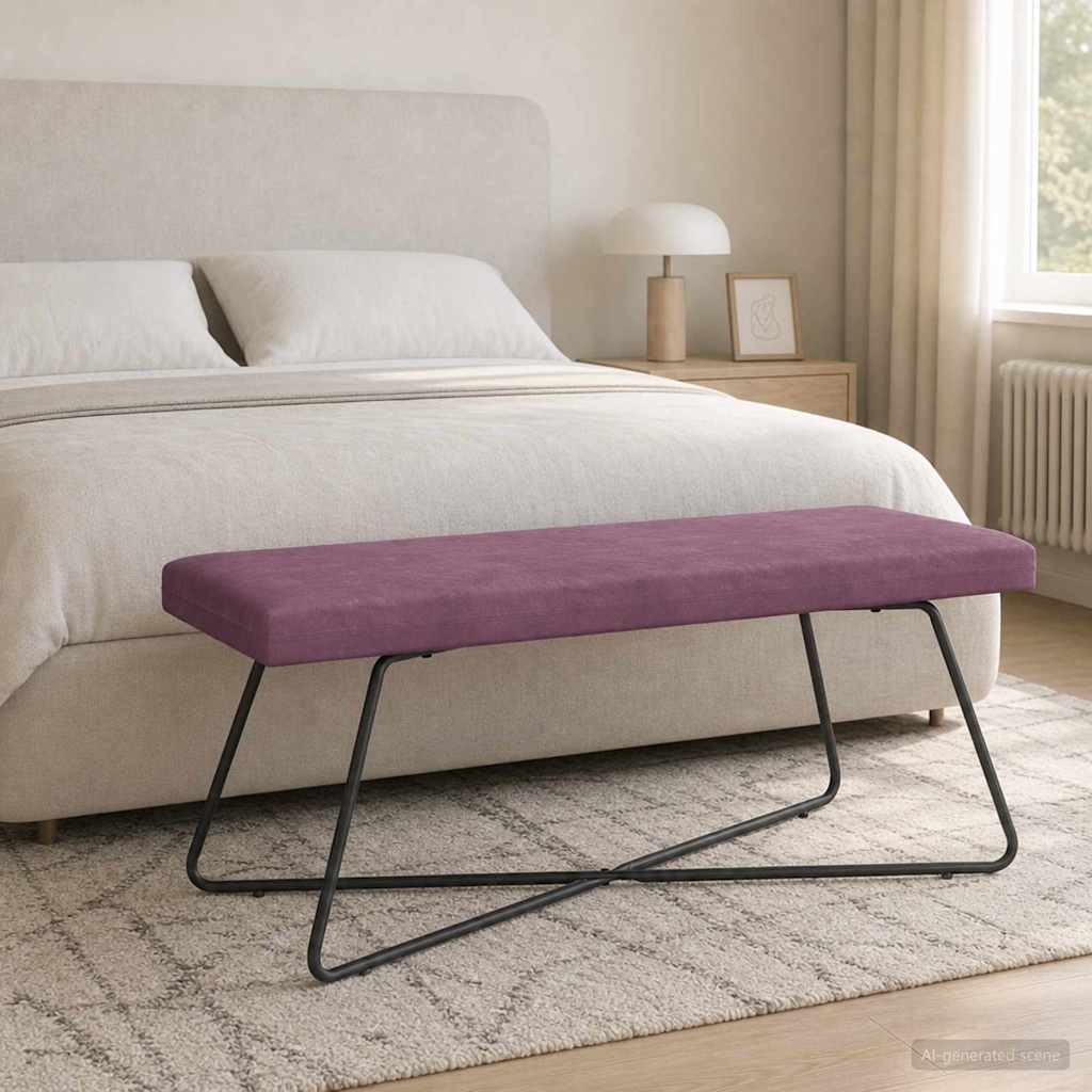 vidaXL ławka Fioletowy 110 x 40 x 45 cm Welur