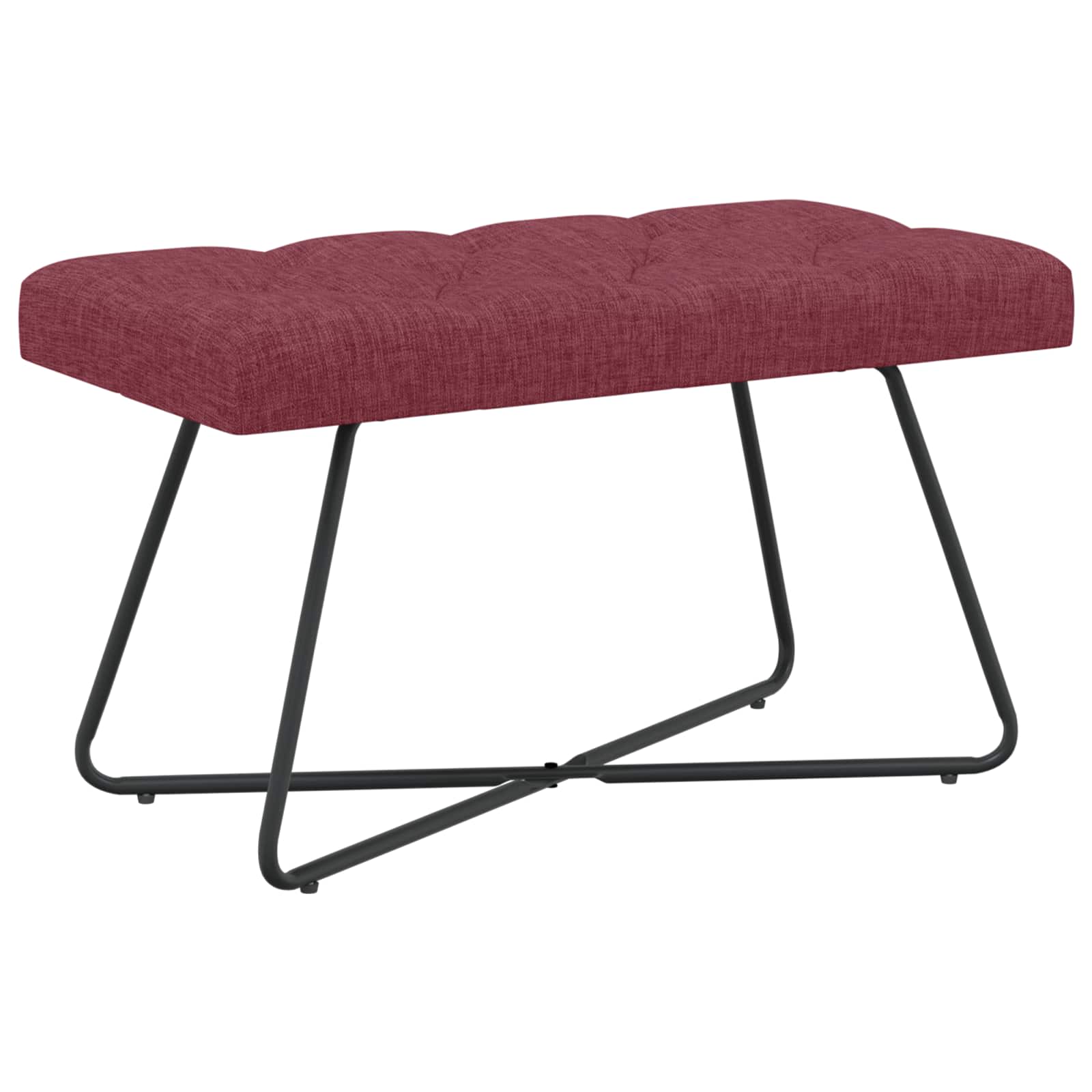 vidaXL Ławka z guzikami Czerwone wino 80 x 40 x 46 cm tkanina