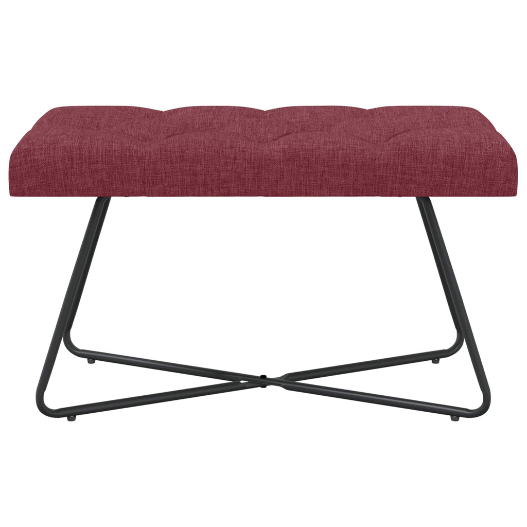 vidaXL Ławka z guzikami Czerwone wino 80 x 40 x 46 cm tkanina