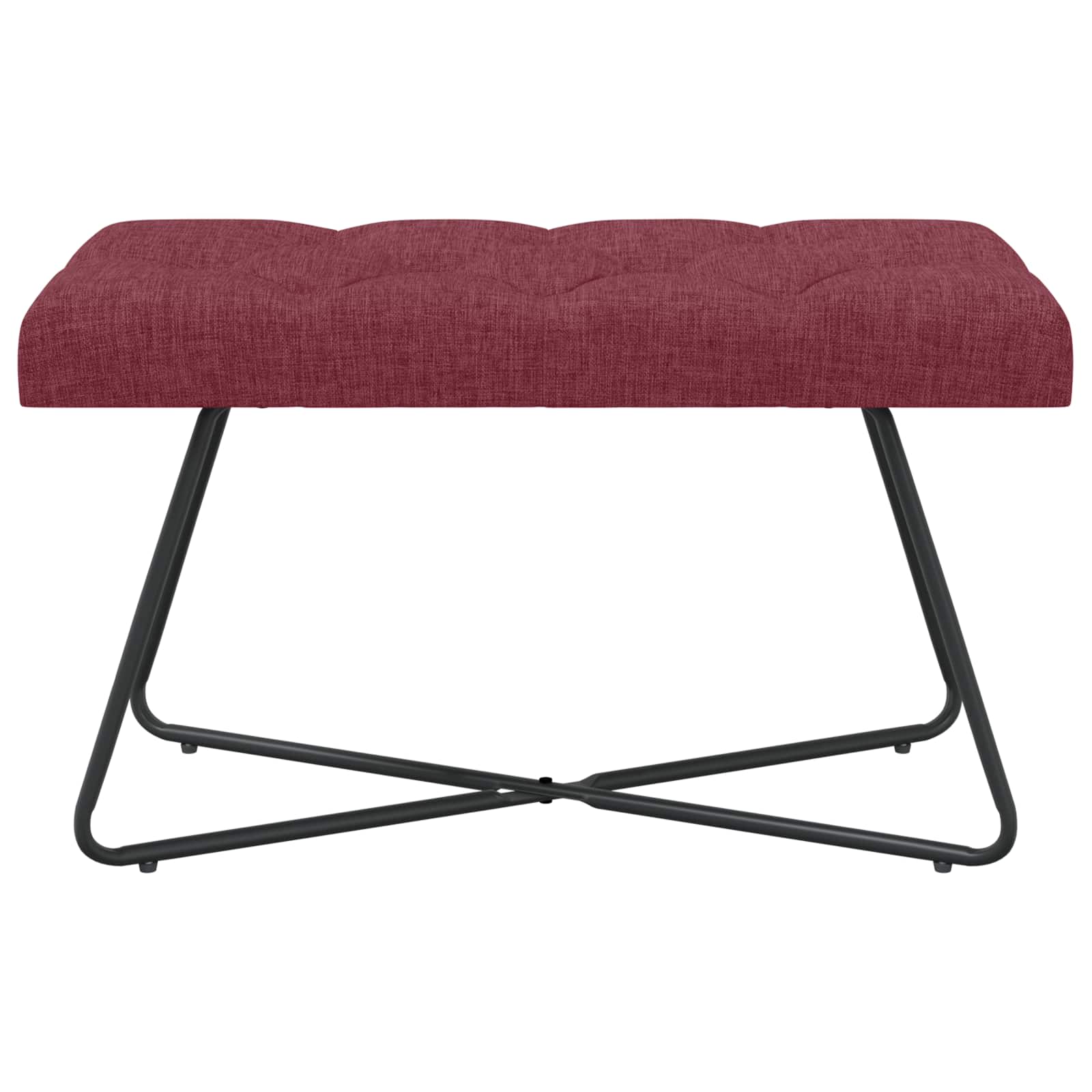vidaXL Ławka z guzikami Czerwone wino 80 x 40 x 46 cm tkanina