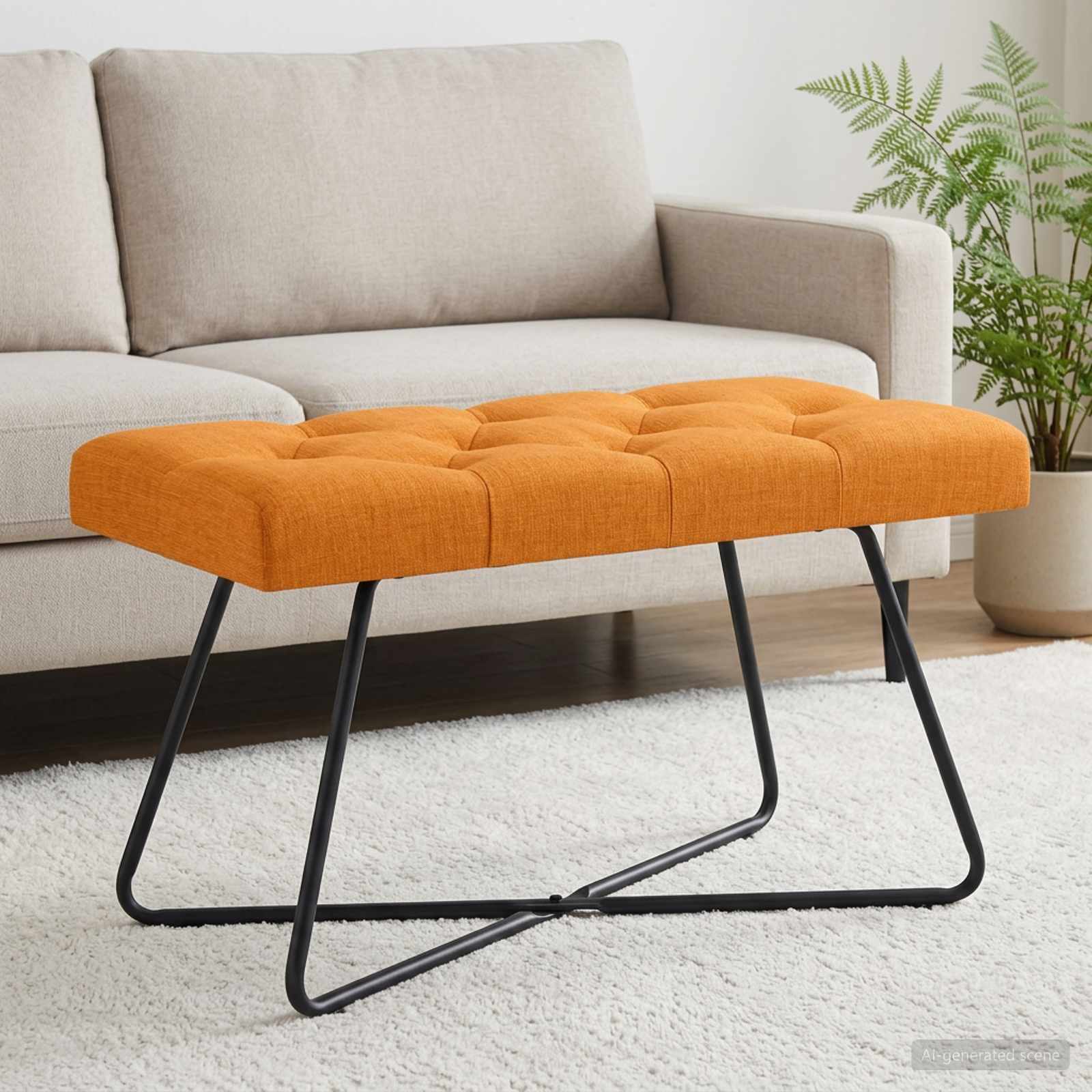 vidaXL Ławka z guzikami Ciemny Żółty 80 x 40 x 46 cm tkanina