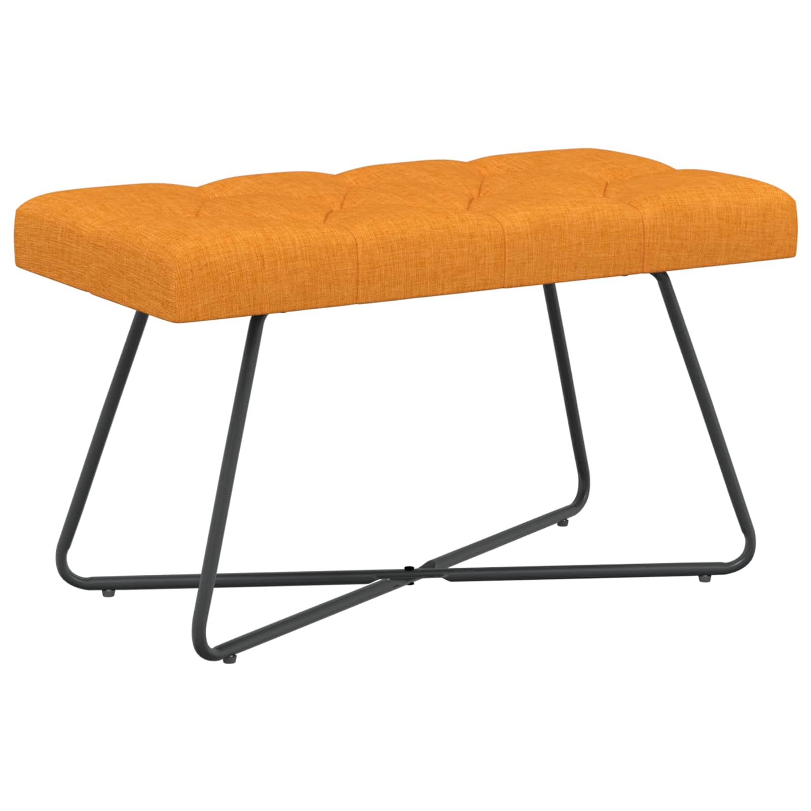vidaXL Ławka z guzikami Ciemny Żółty 80 x 40 x 46 cm tkanina