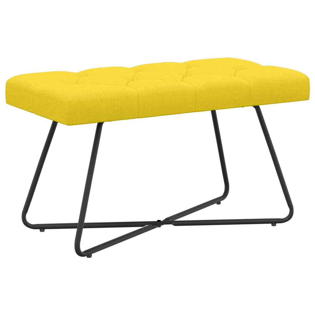 vidaXL Ławka z guzikami Jasnożółty 80 x 40 x 46 cm tkanina