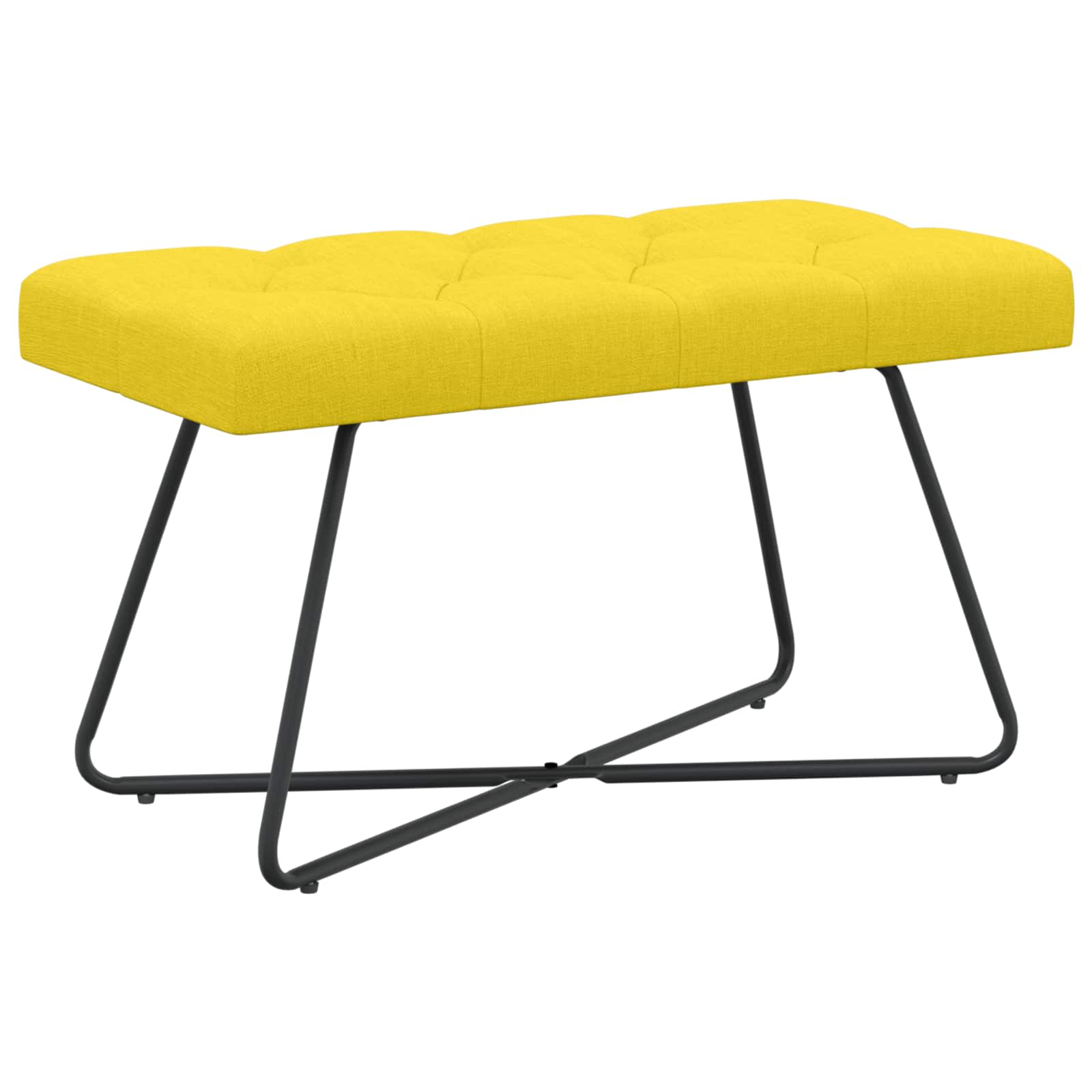 vidaXL Ławka z guzikami Jasnożółty 80 x 40 x 46 cm tkanina