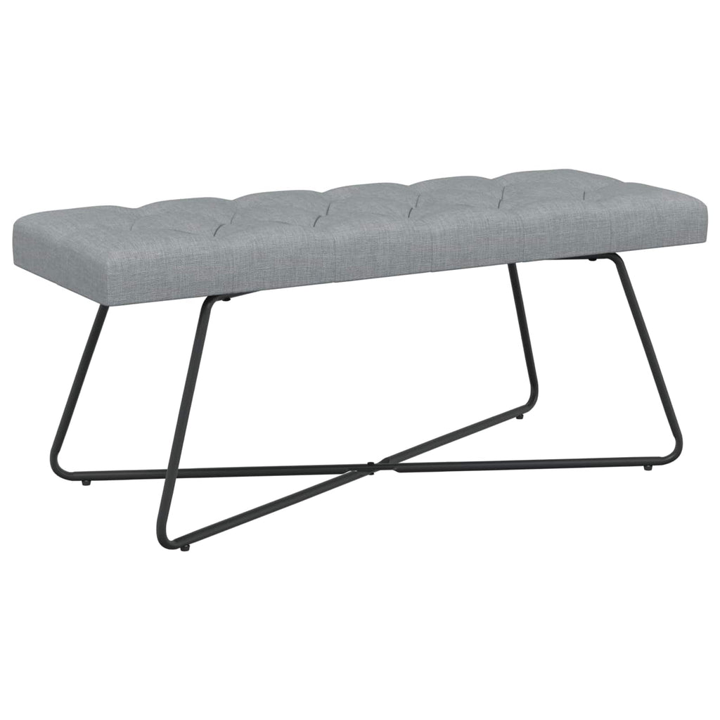 vidaXL Ławka z guzikami jasnoszary 110 x 40 x 46 cm tkanina