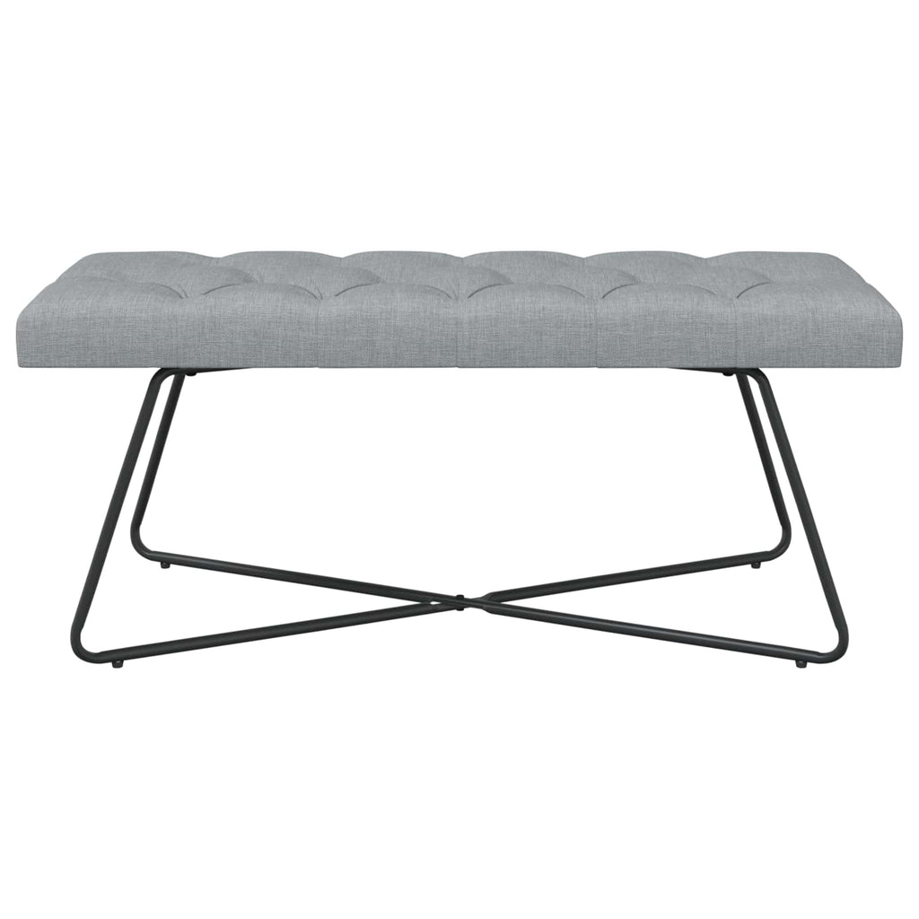 vidaXL Ławka z guzikami jasnoszary 110 x 40 x 46 cm tkanina