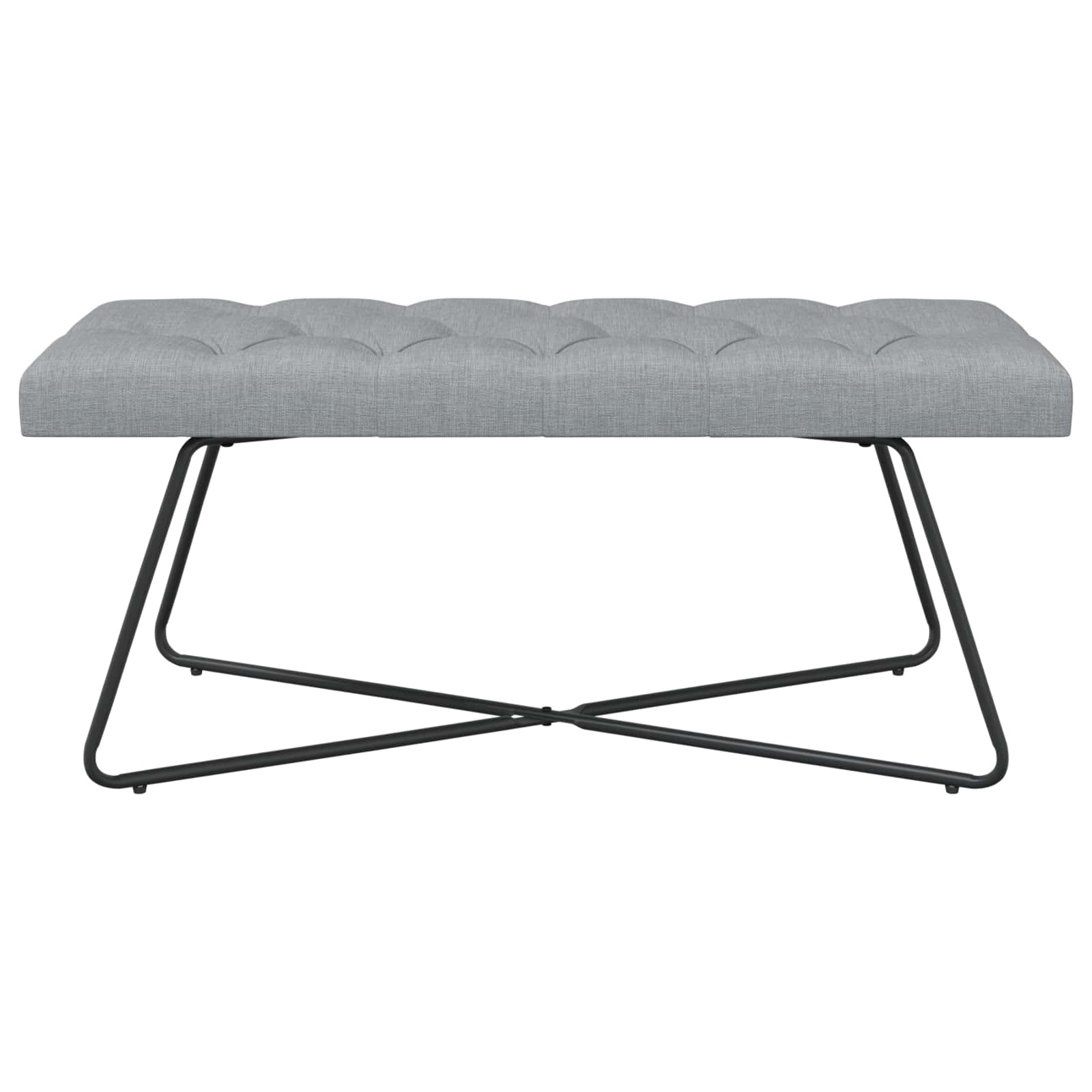 vidaXL Ławka z guzikami jasnoszary 110 x 40 x 46 cm tkanina