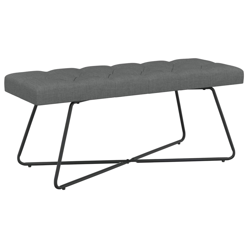vidaXL Ławka z guzikami ciemnoszary 110 x 40 x 46 cm tkanina