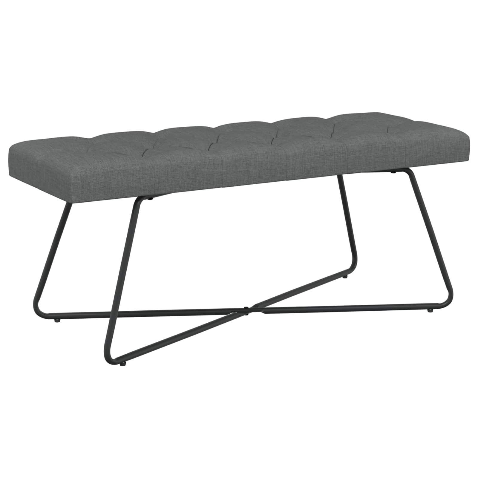 vidaXL Ławka z guzikami ciemnoszary 110 x 40 x 46 cm tkanina
