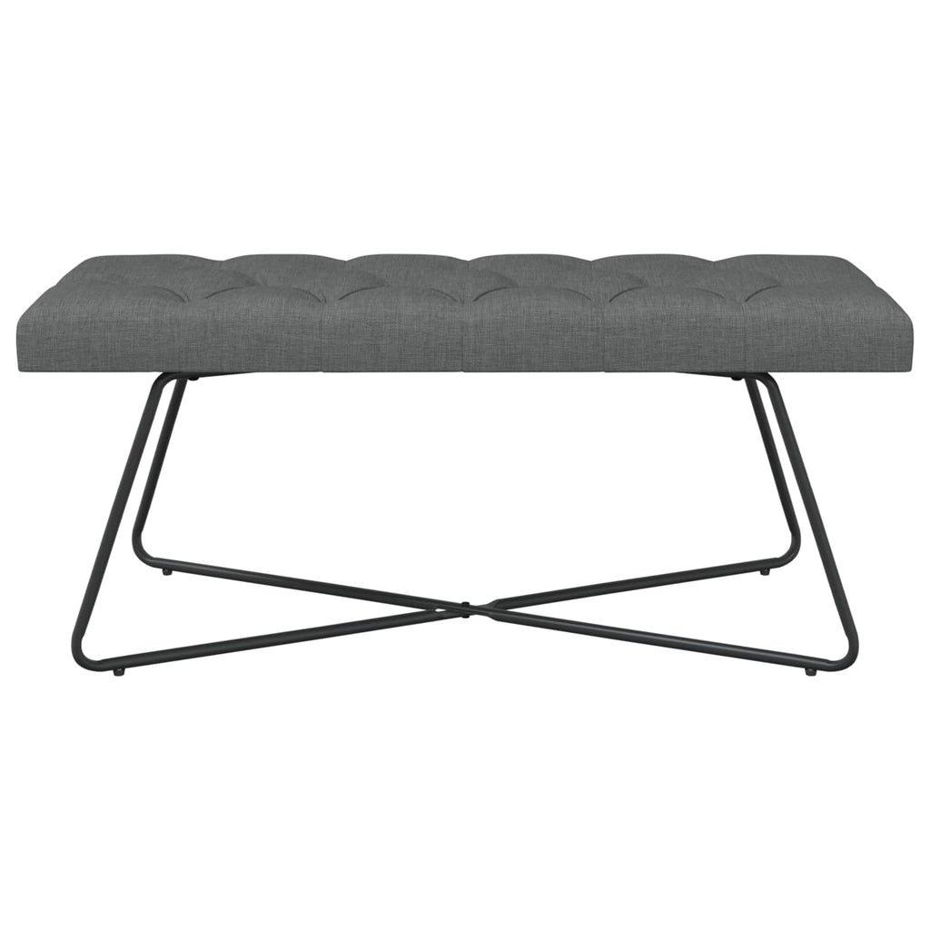 vidaXL Ławka z guzikami ciemnoszary 110 x 40 x 46 cm tkanina