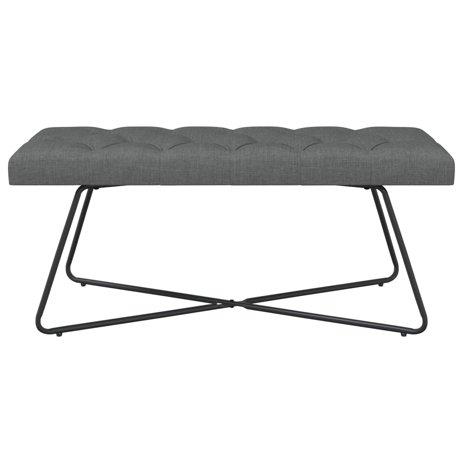 vidaXL Ławka z guzikami ciemnoszary 110 x 40 x 46 cm tkanina