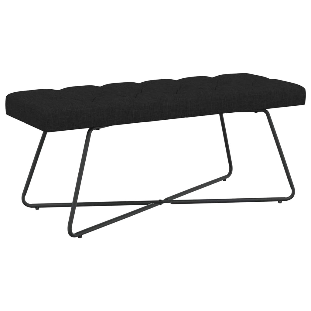vidaXL Ławka z guzikami Czarny 110 x 40 x 46 cm tkanina
