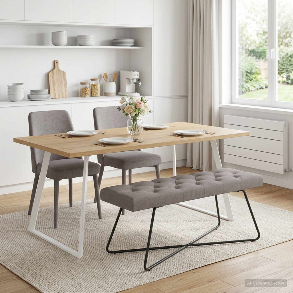 vidaXL Ławka z guzikami Ciemnoszary 110 x 40 x 46 cm tkanina
