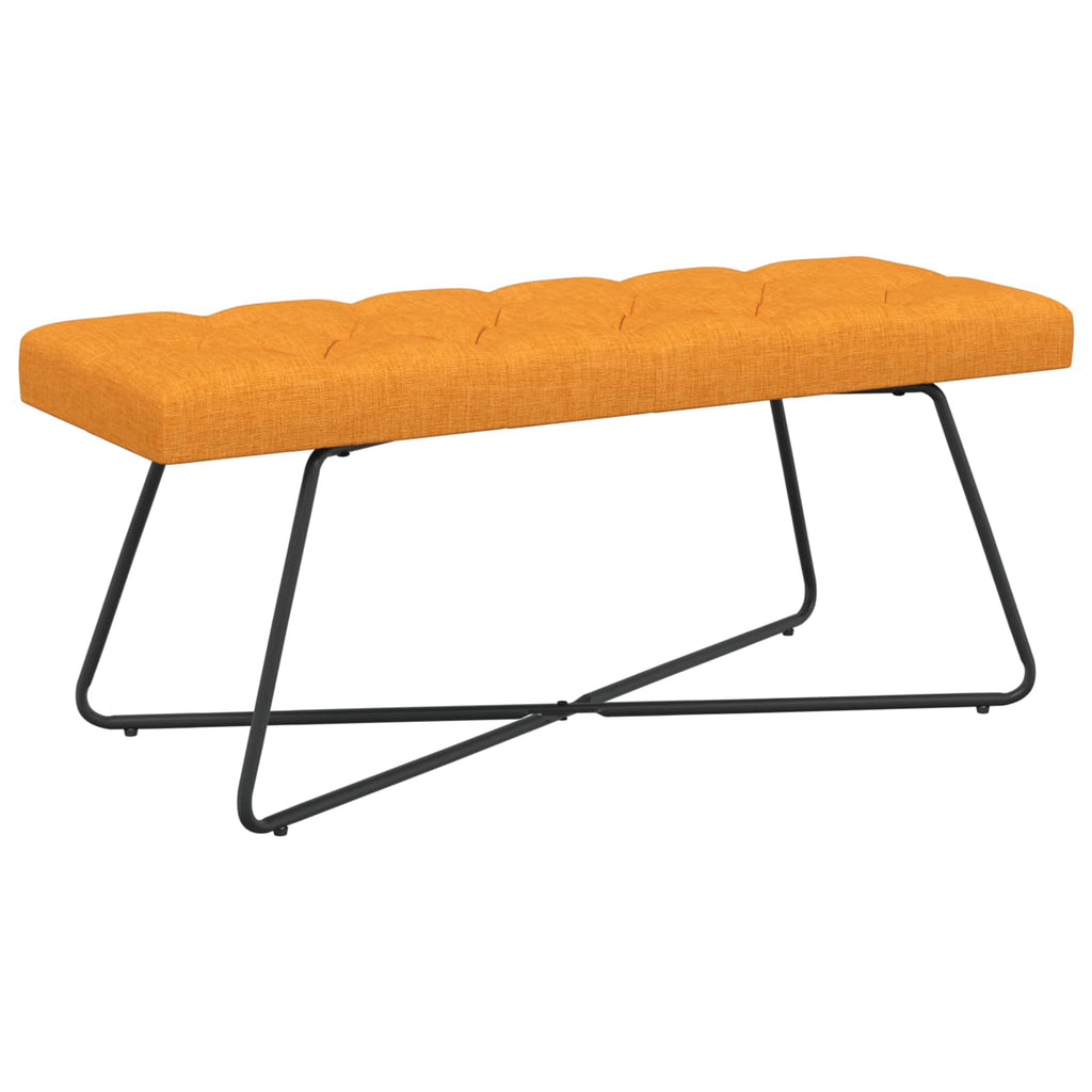 vidaXL Ławka z guzikami Ciemny Żółty 110 x 40 x 46 cm tkanina