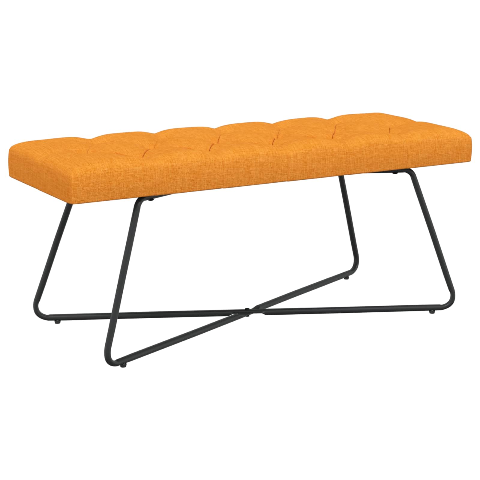 vidaXL Ławka z guzikami Ciemny Żółty 110 x 40 x 46 cm tkanina