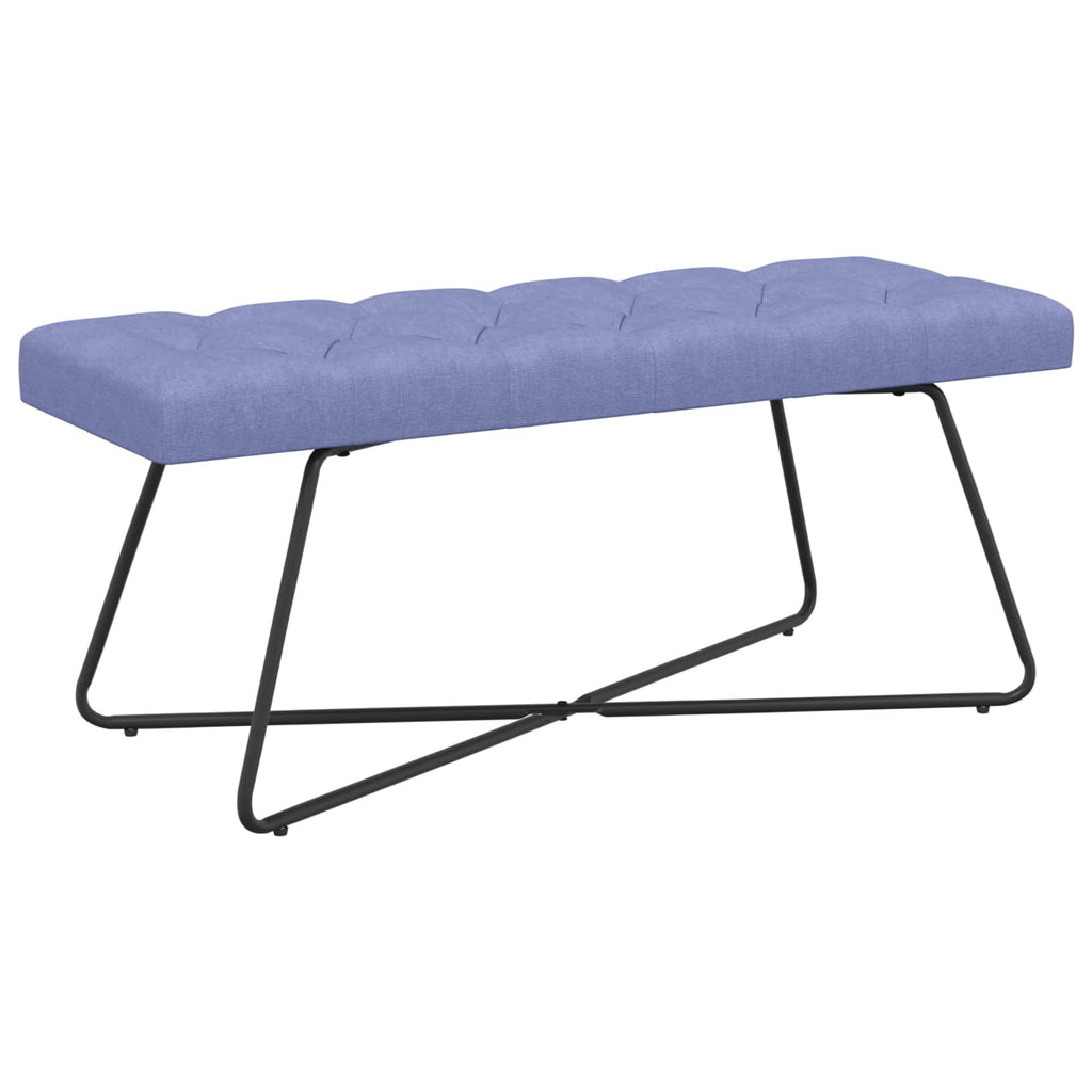 vidaXL Ławka z guzikami Niebieski dżins 110 x 40 x 46 cm tkanina