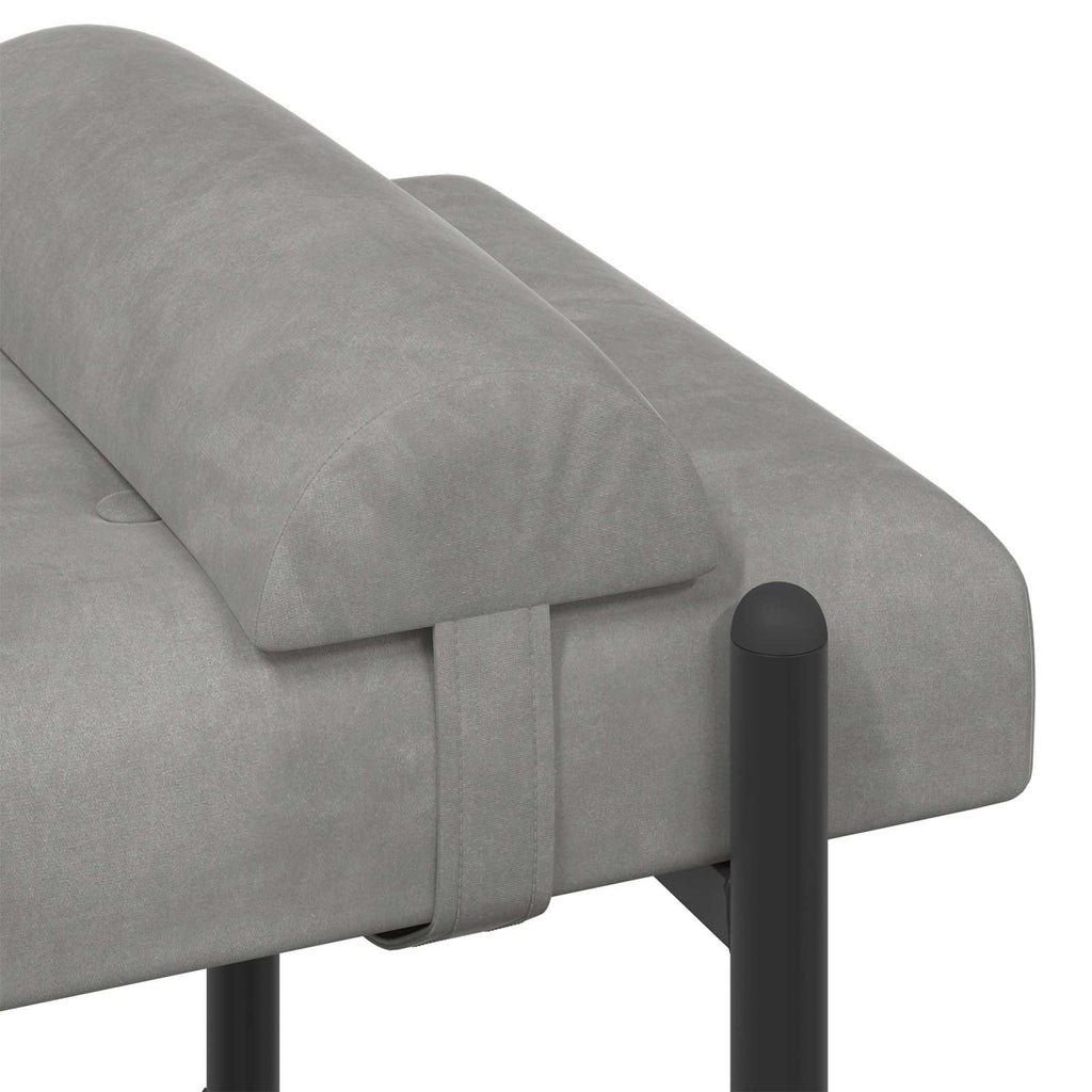 vidaXL Ławka z guzikami i poduszkami jasnoszary 110 x 40 x 46 cm Welur