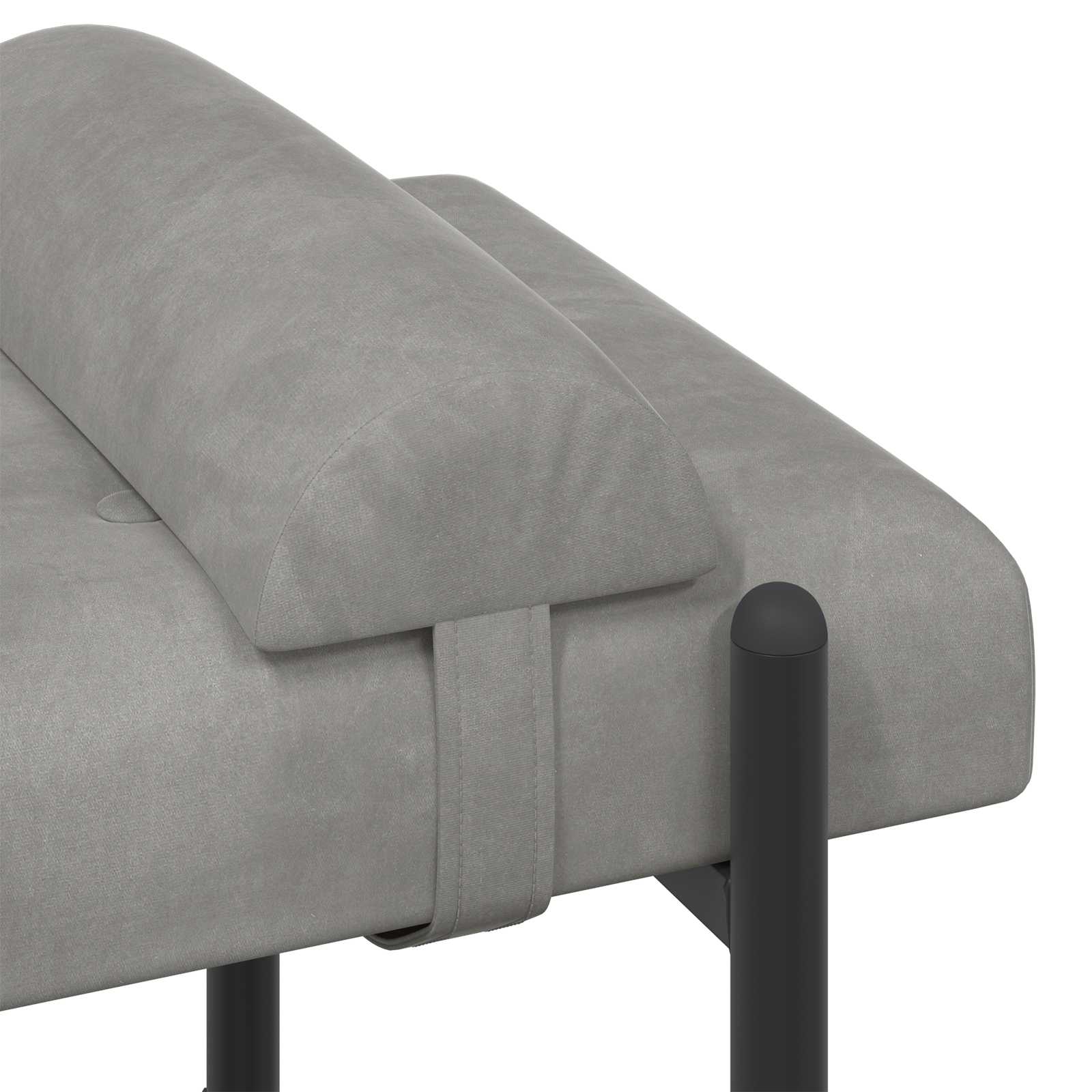 vidaXL Ławka z guzikami i poduszkami jasnoszary 110 x 40 x 46 cm Welur