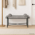 vidaXL Ławka z guzikami i poduszkami jasnoszary 110 x 40 x 46 cm Welur
