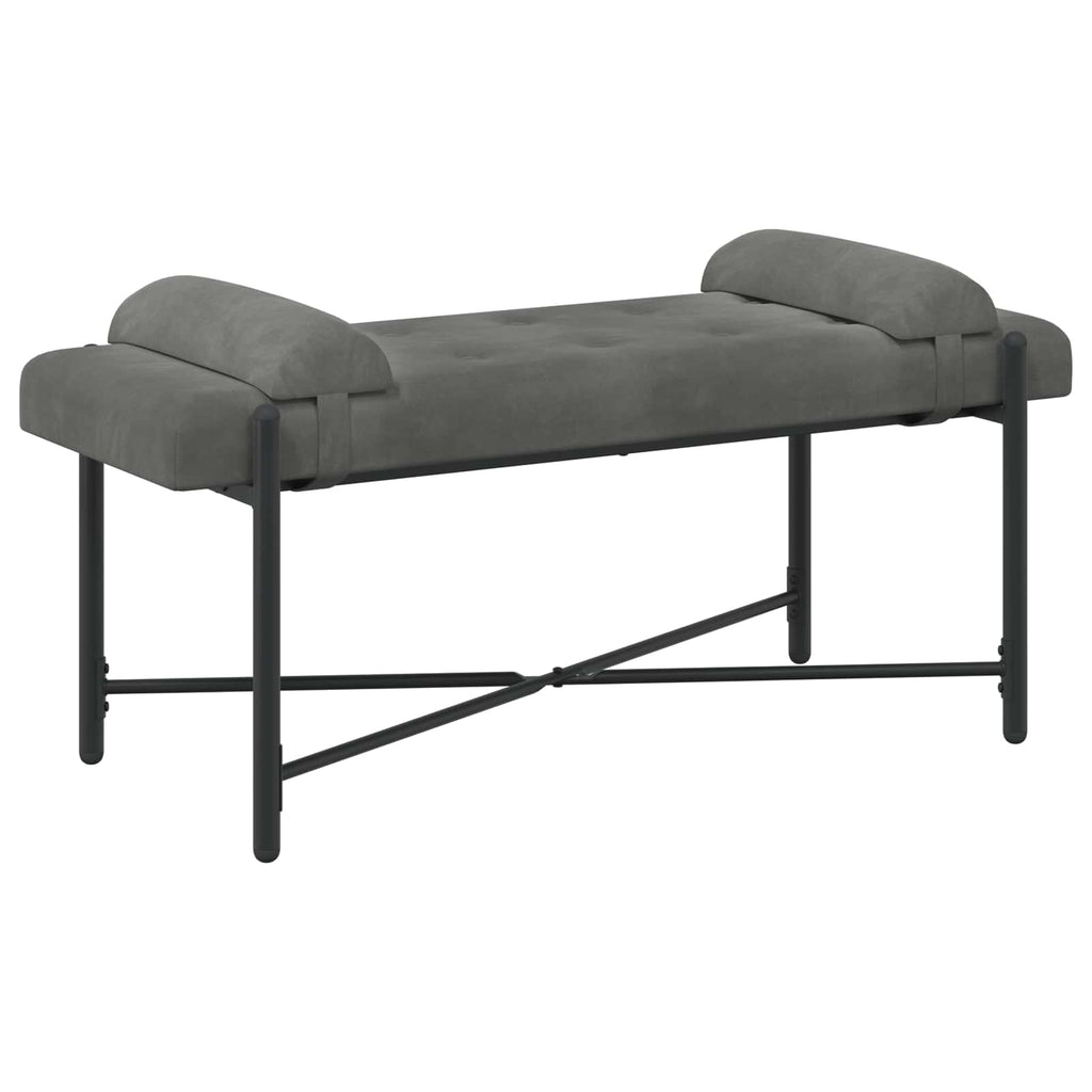 vidaXL Ławka z guzikami i poduszkami ciemnoszary 110 x 40 x 46 cm