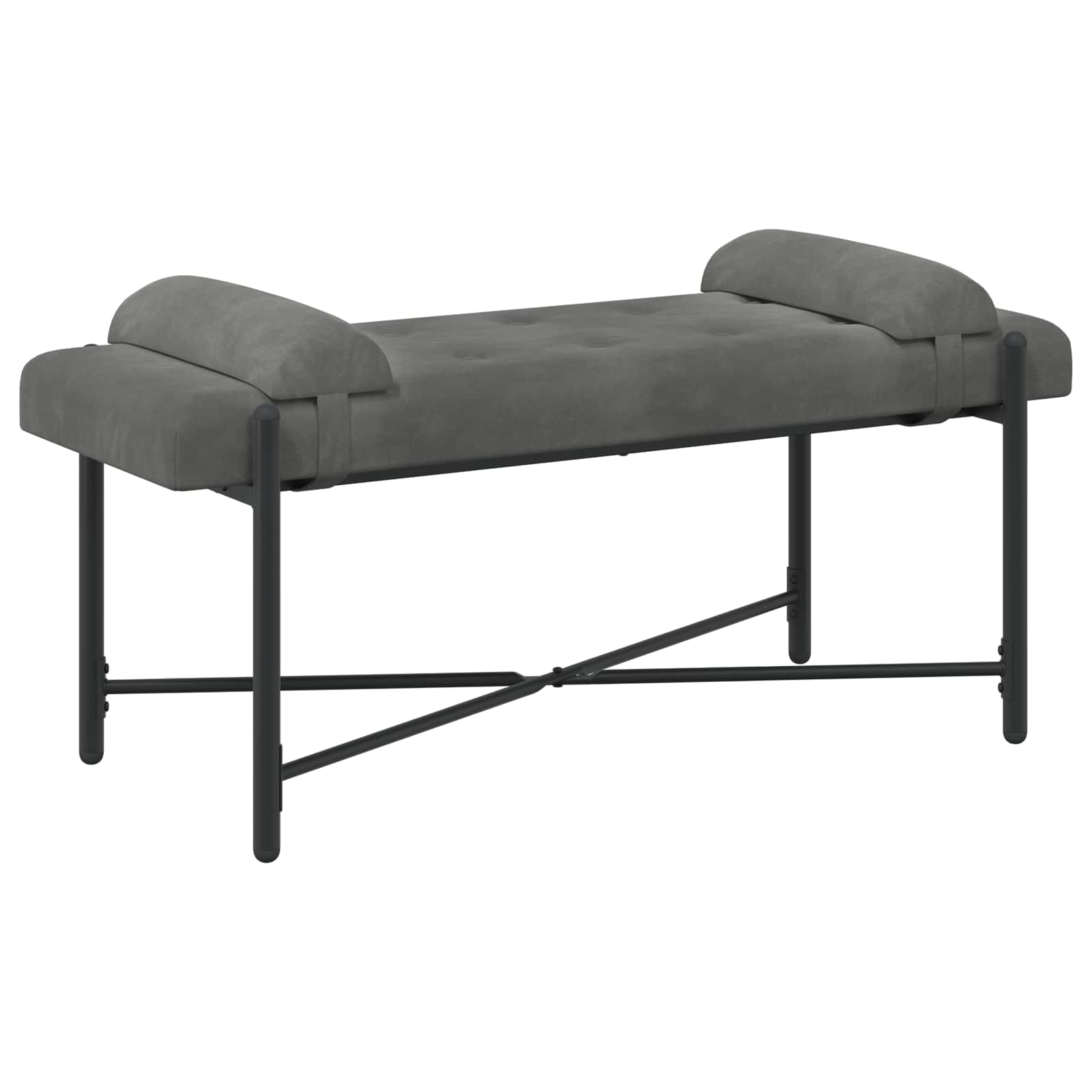 vidaXL Ławka z guzikami i poduszkami ciemnoszary 110 x 40 x 46 cm