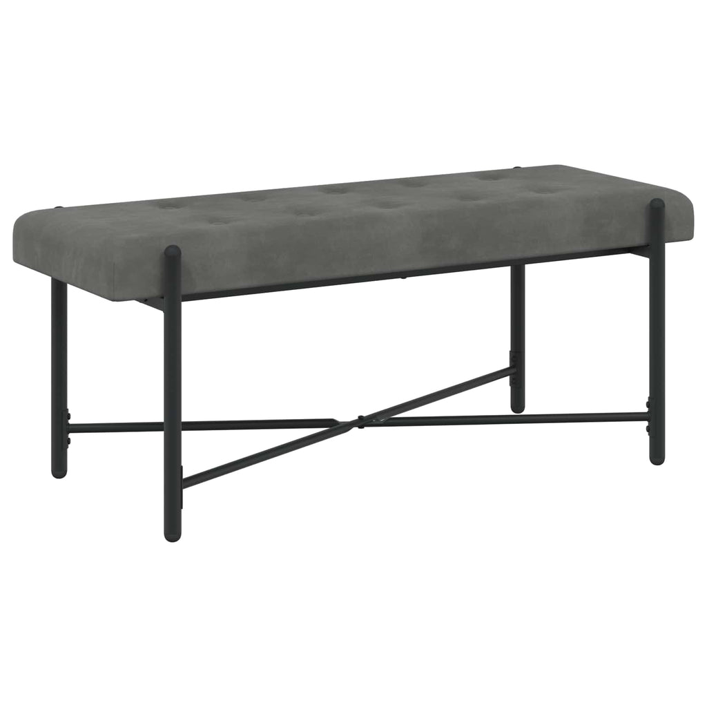 vidaXL Ławka z guzikami i poduszkami ciemnoszary 110 x 40 x 46 cm