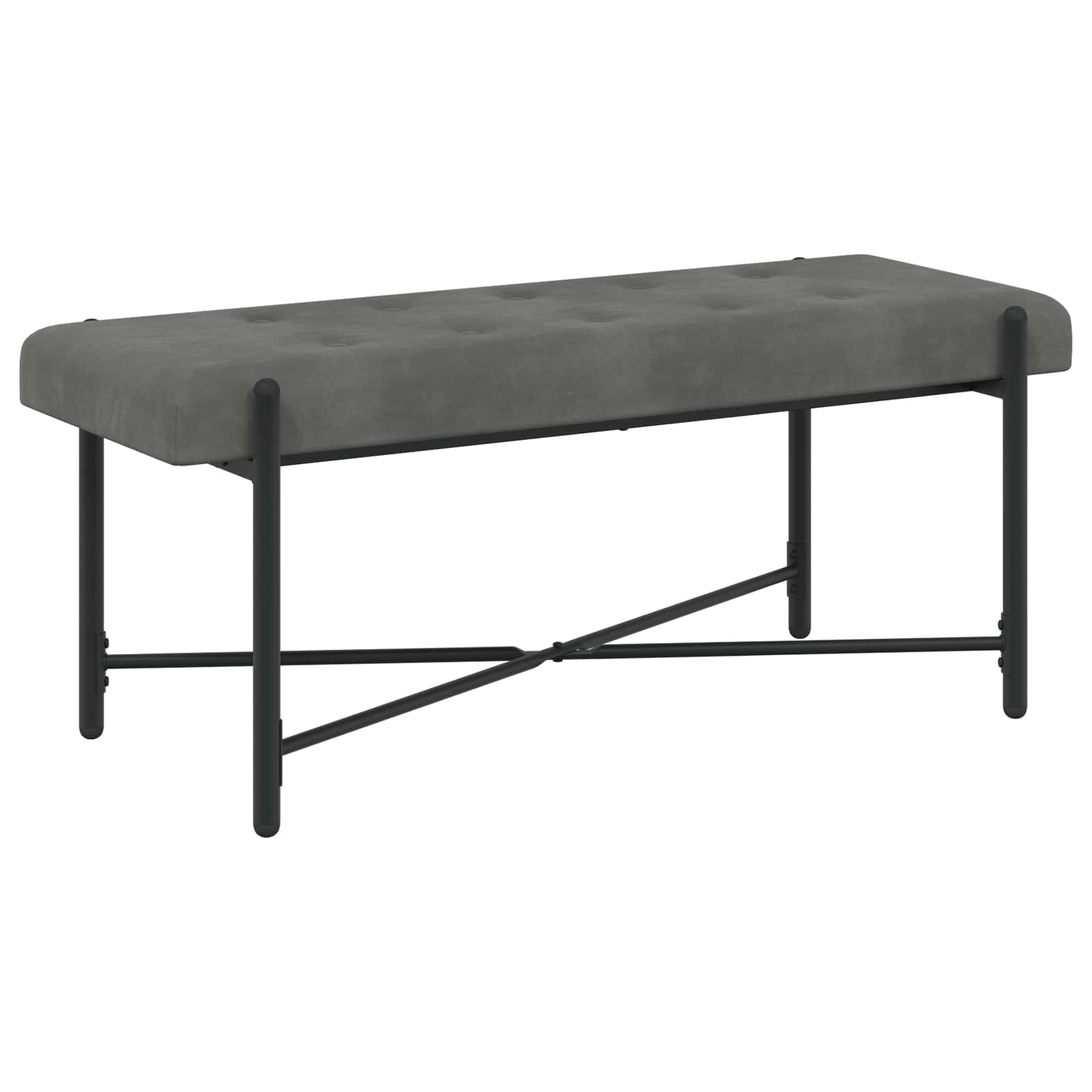 vidaXL Ławka z guzikami i poduszkami ciemnoszary 110 x 40 x 46 cm