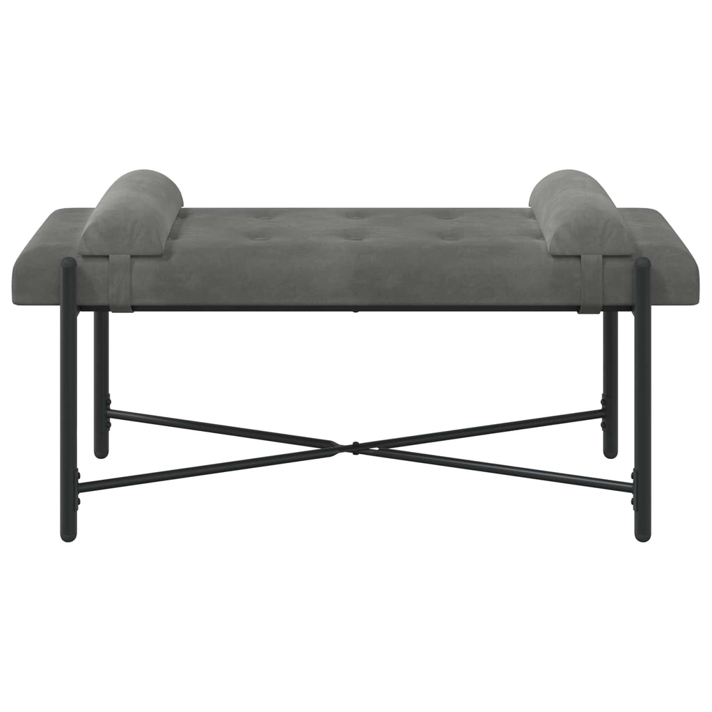 vidaXL Ławka z guzikami i poduszkami ciemnoszary 110 x 40 x 46 cm