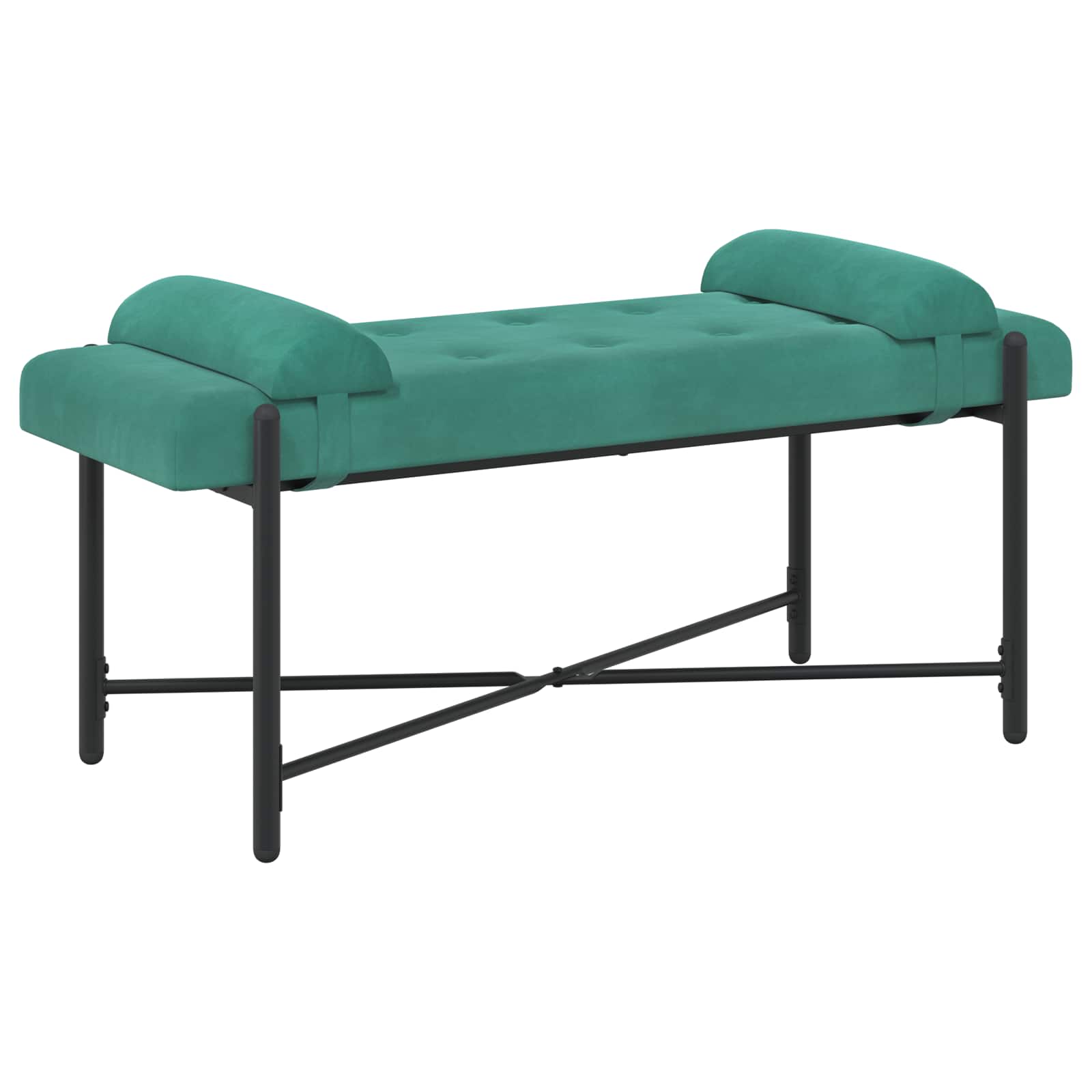 vidaXL Ławka z guzikami i poduszkami Turkusowy 110 x 40 x 46 cm Welur