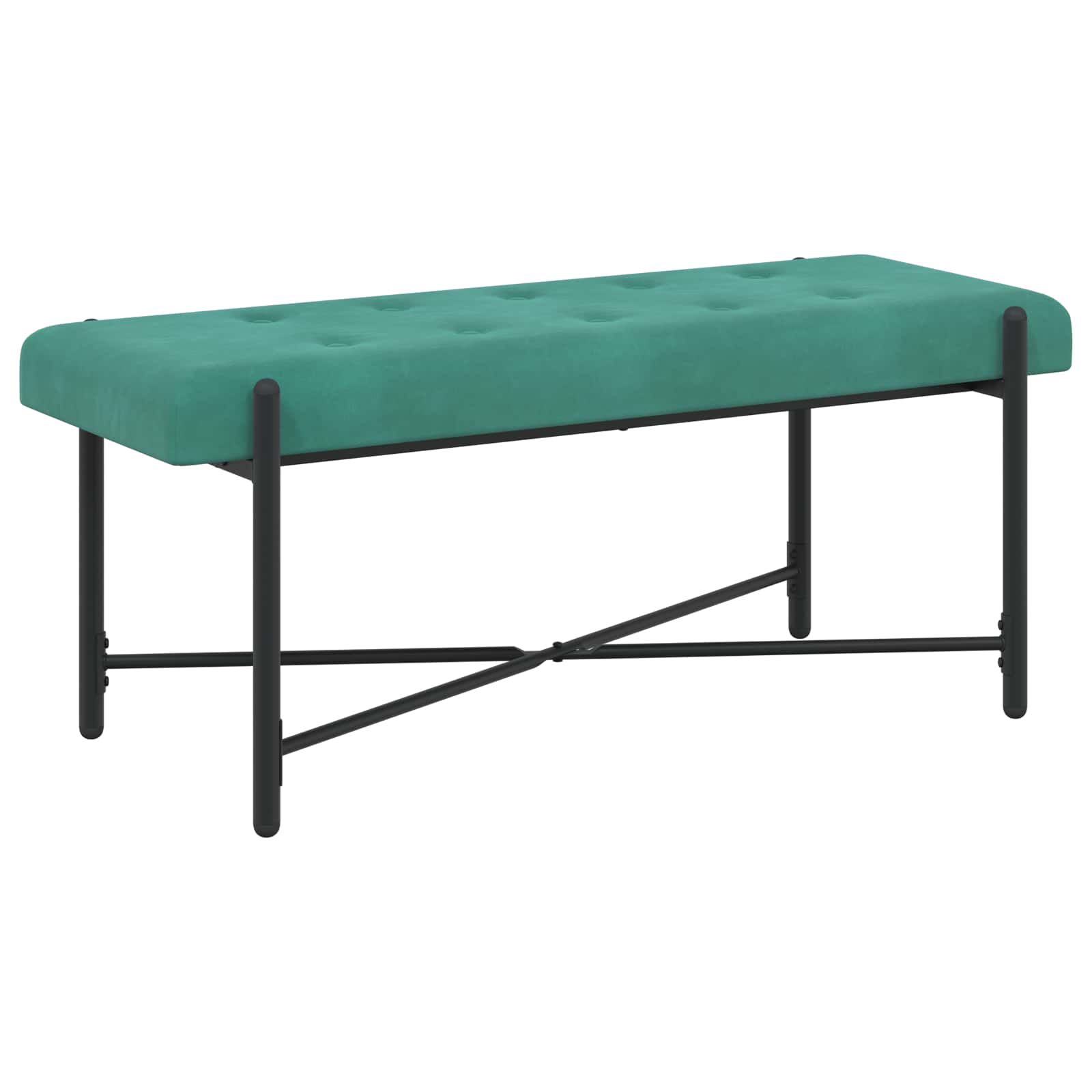 vidaXL Ławka z guzikami i poduszkami Turkusowy 110 x 40 x 46 cm Welur
