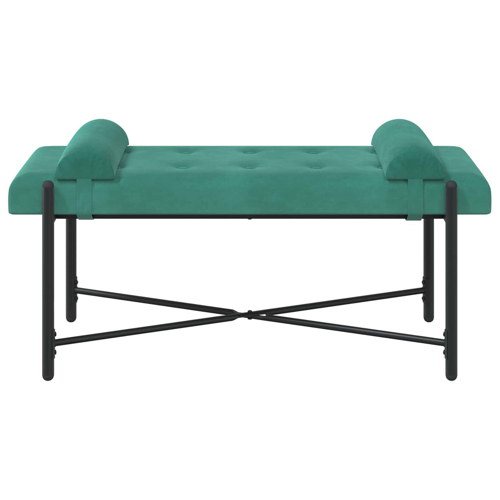 vidaXL Ławka z guzikami i poduszkami Turkusowy 110 x 40 x 46 cm Welur