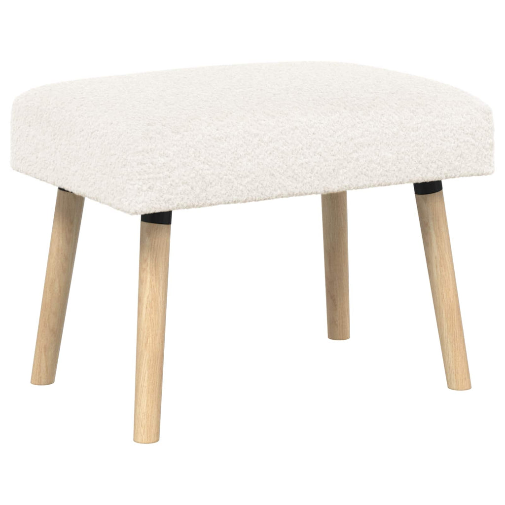 vidaXL ławka Gładki kremowy 60 x 40 x 45 cm Bouclé