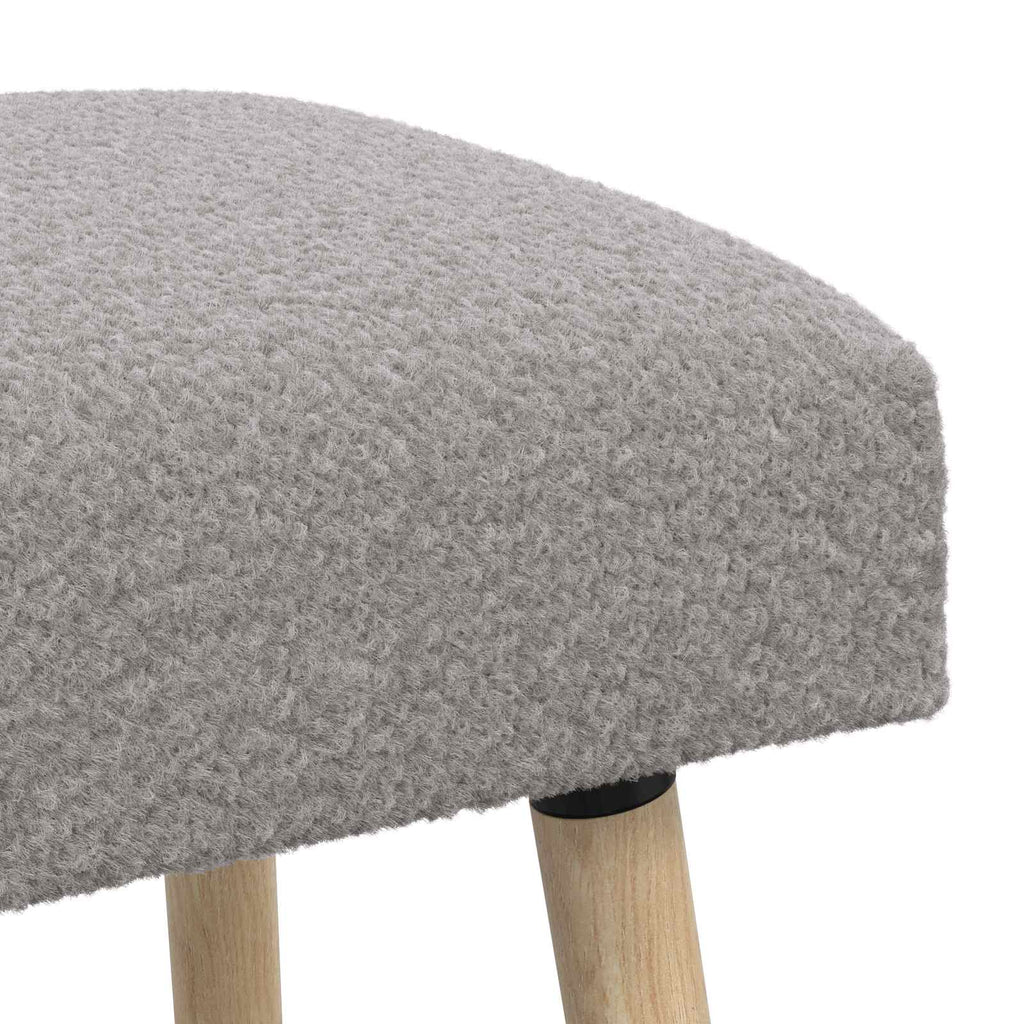 vidaXL ławka Gładki jasnoszary 80 x 40 x 46 cm Bouclé