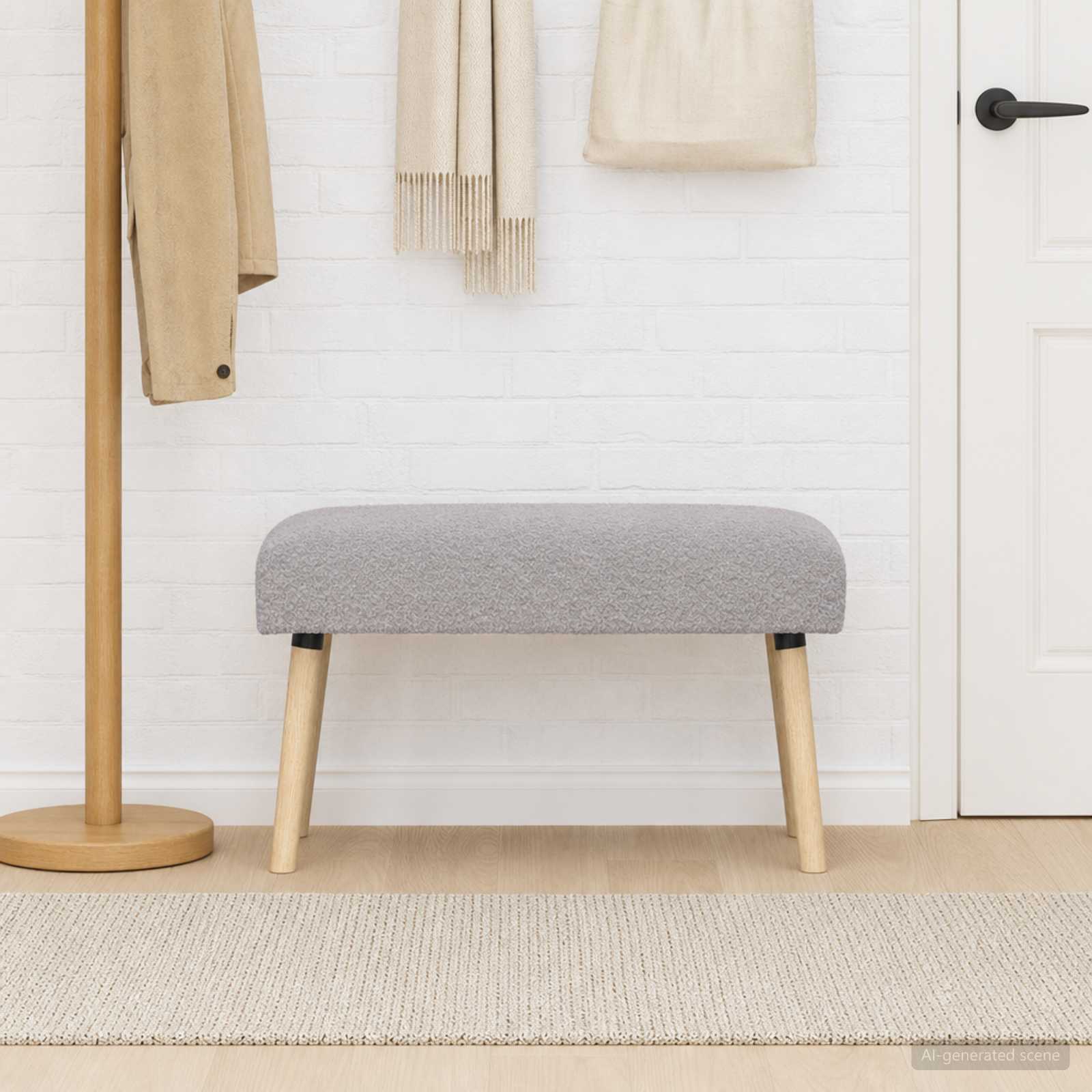 vidaXL ławka Gładki jasnoszary 80 x 40 x 46 cm Bouclé