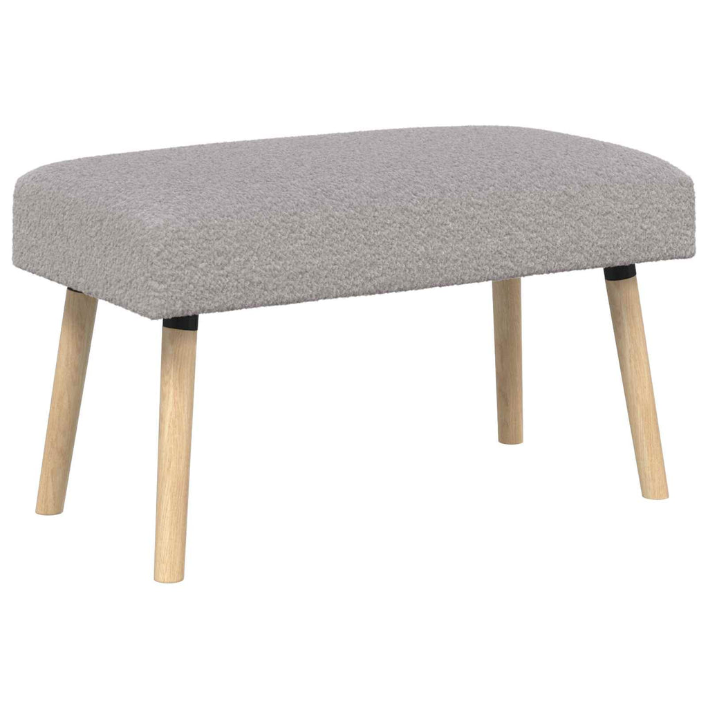 vidaXL ławka Gładki jasnoszary 80 x 40 x 46 cm Bouclé