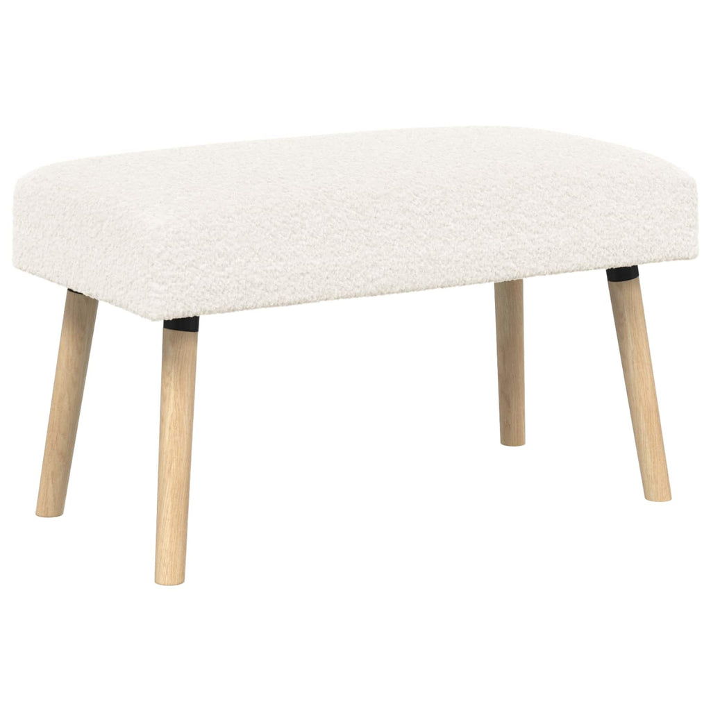 vidaXL ławka Gładki kremowy 80 x 40 x 46 cm Bouclé