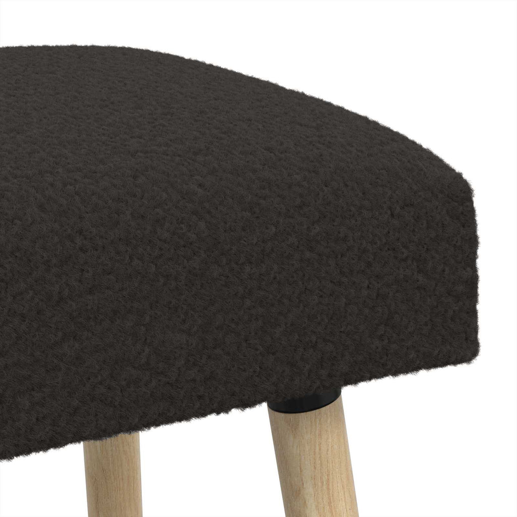 vidaXL ławka Gładki Czarny 80 x 40 x 46 cm Bouclé