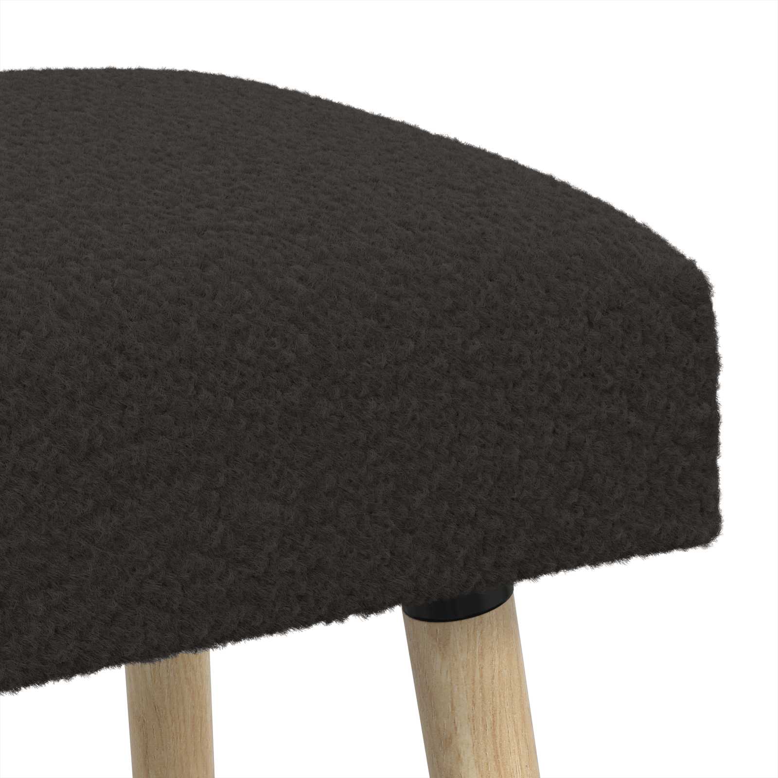 vidaXL ławka Gładki Czarny 80 x 40 x 46 cm Bouclé
