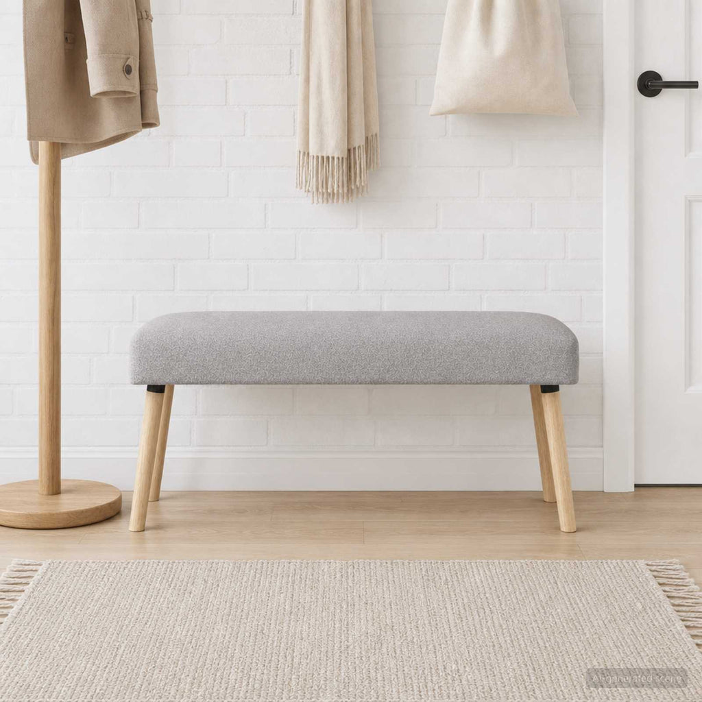 vidaXL ławka Gładki jasnoszary 110 x 40 x 46 cm Bouclé