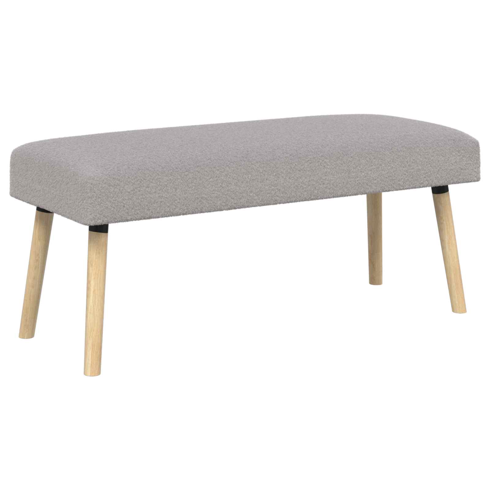 vidaXL ławka Gładki jasnoszary 110 x 40 x 46 cm Bouclé