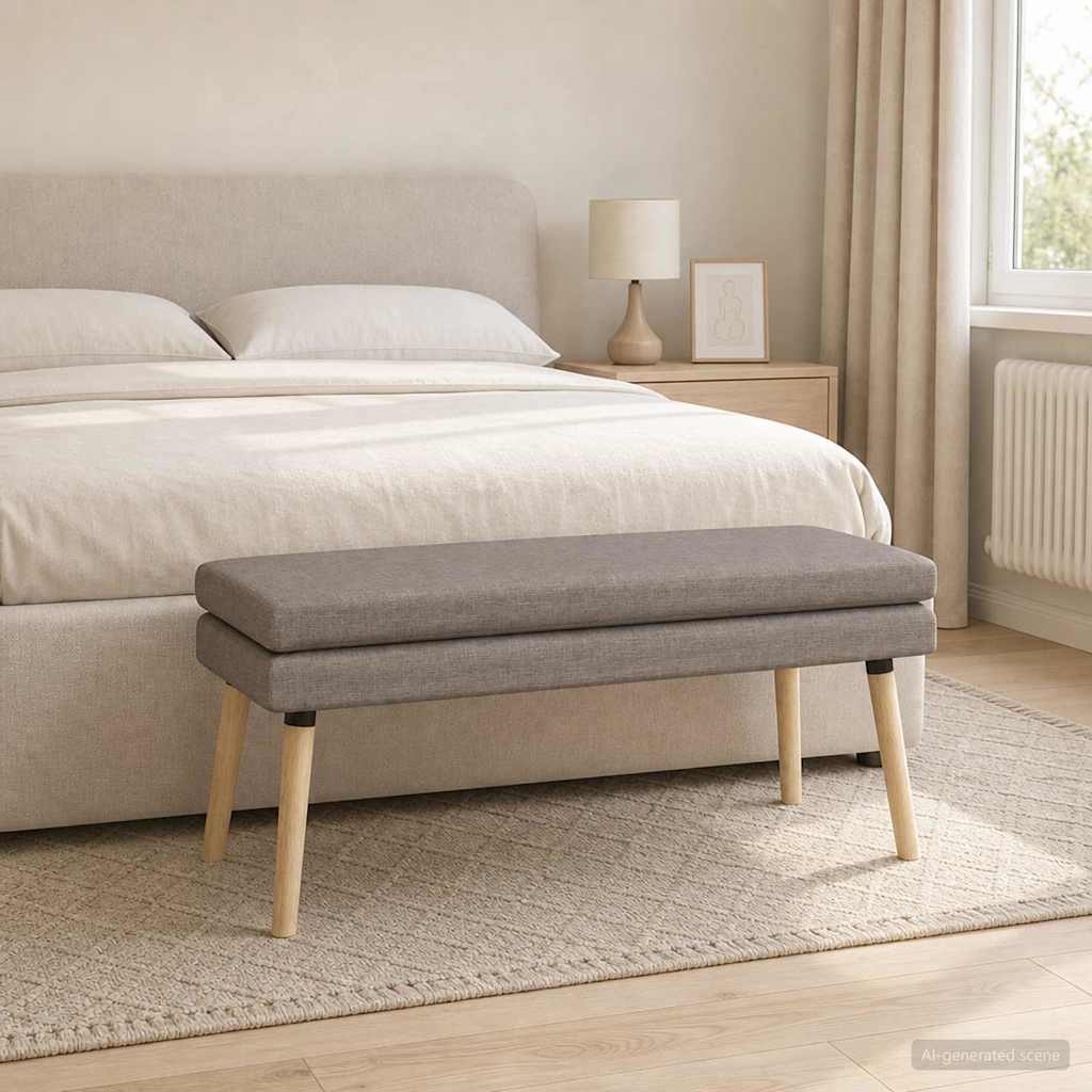 vidaXL Ławka podwójna Ciemnoszary 110 x 40 x 47 cm tkanina