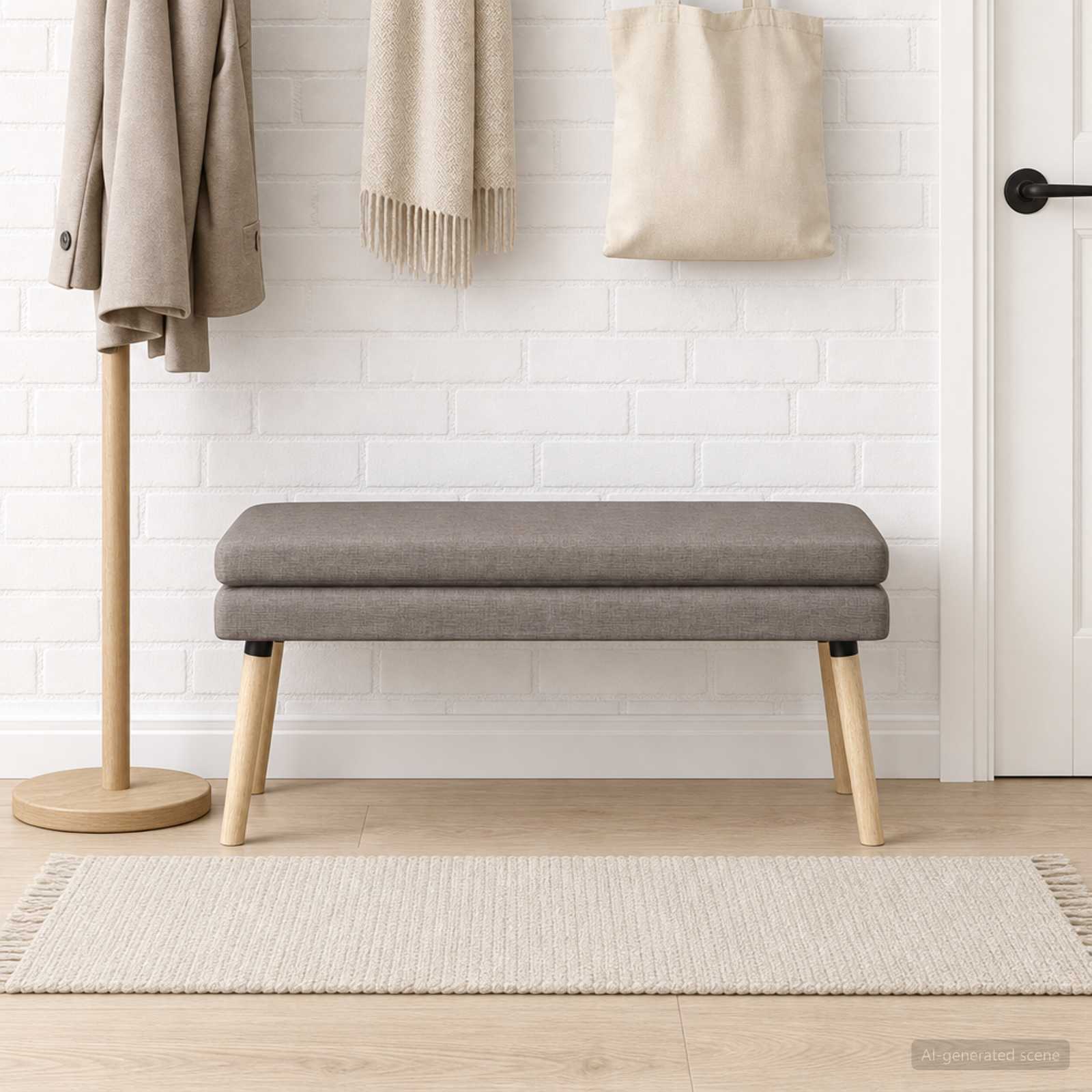 vidaXL Ławka podwójna Ciemnoszary 110 x 40 x 47 cm tkanina