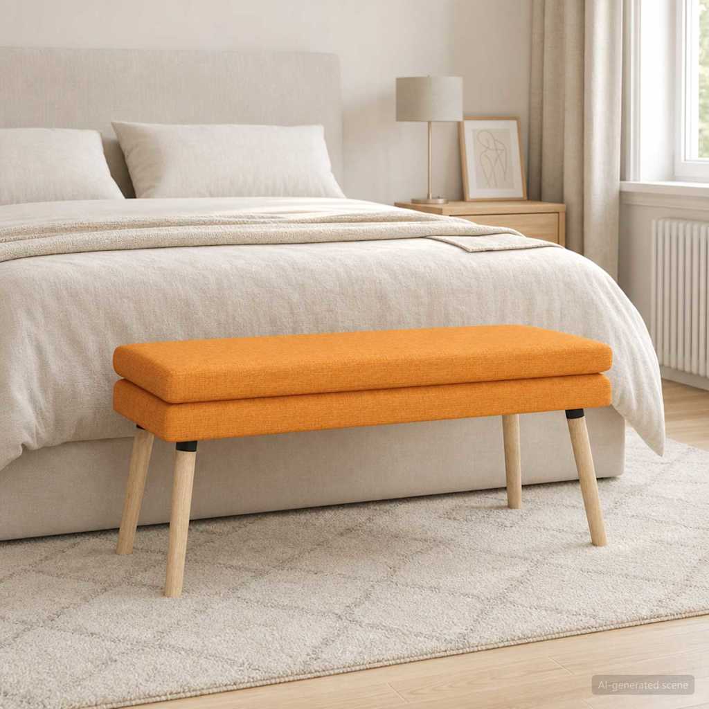 vidaXL Ławka podwójna Ciemny Żółty 110 x 40 x 47 cm tkanina